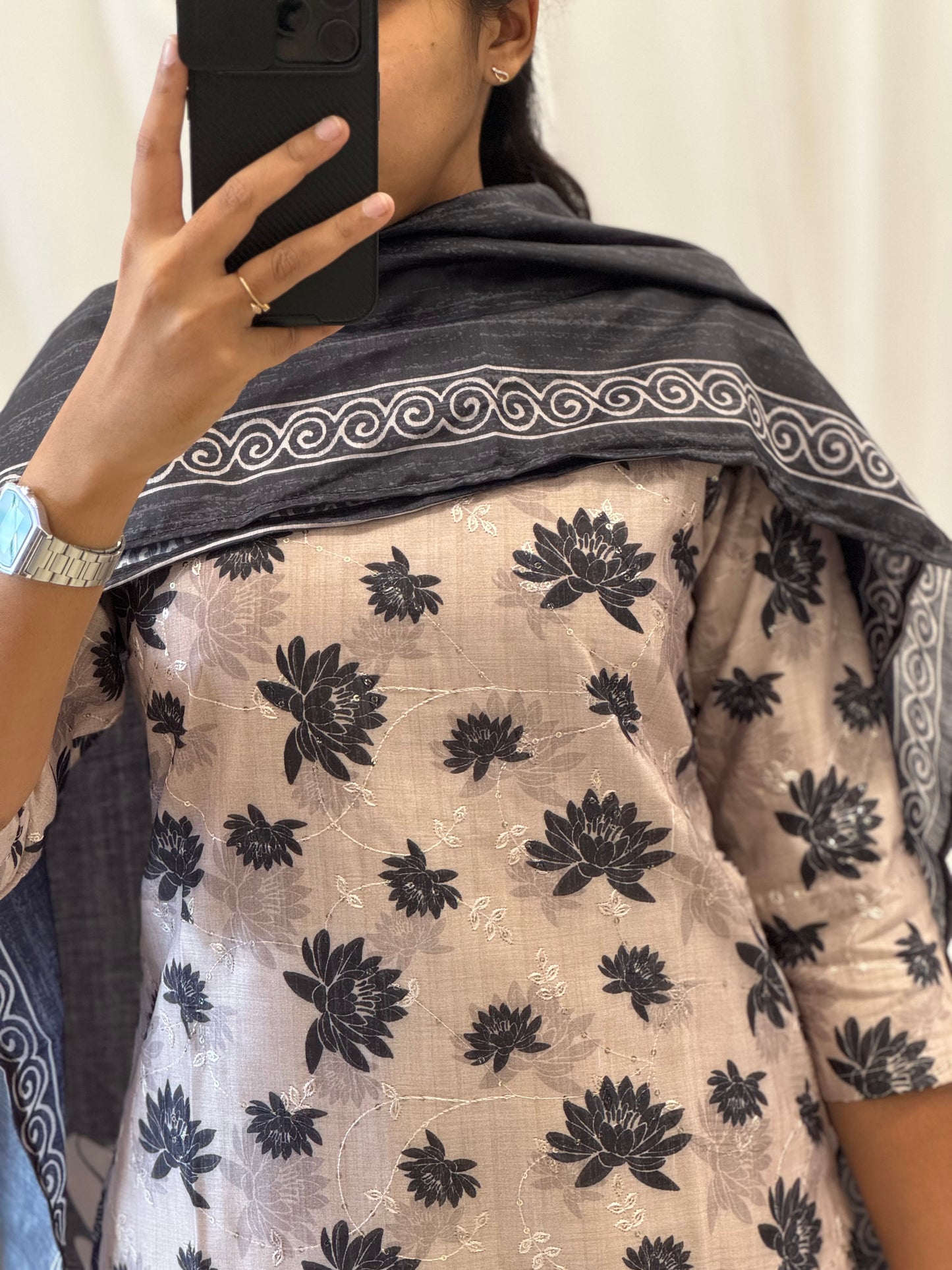 Embroidered Chanderi 3-Piece Set