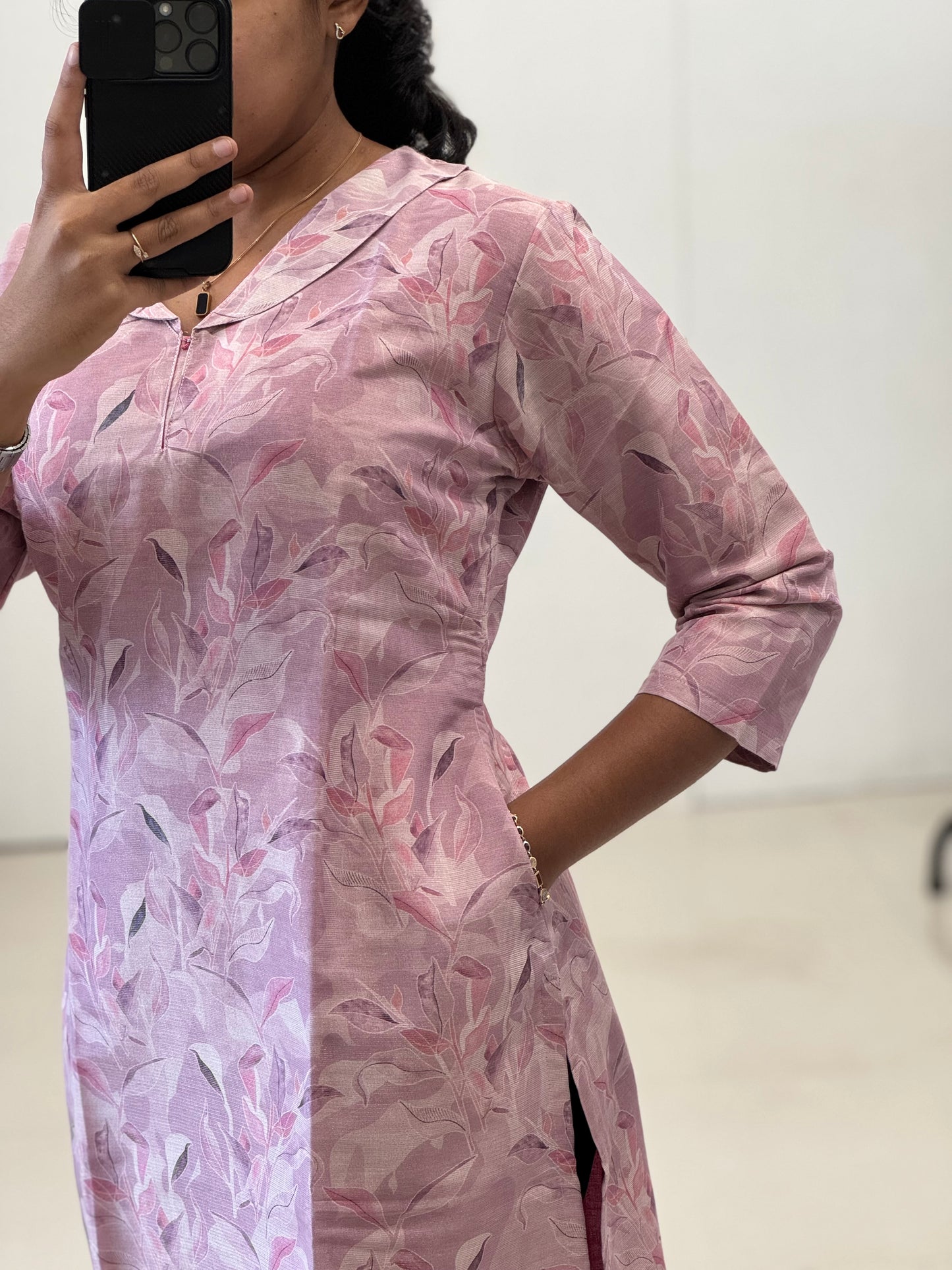 Tissue Straight Kurti With Lining