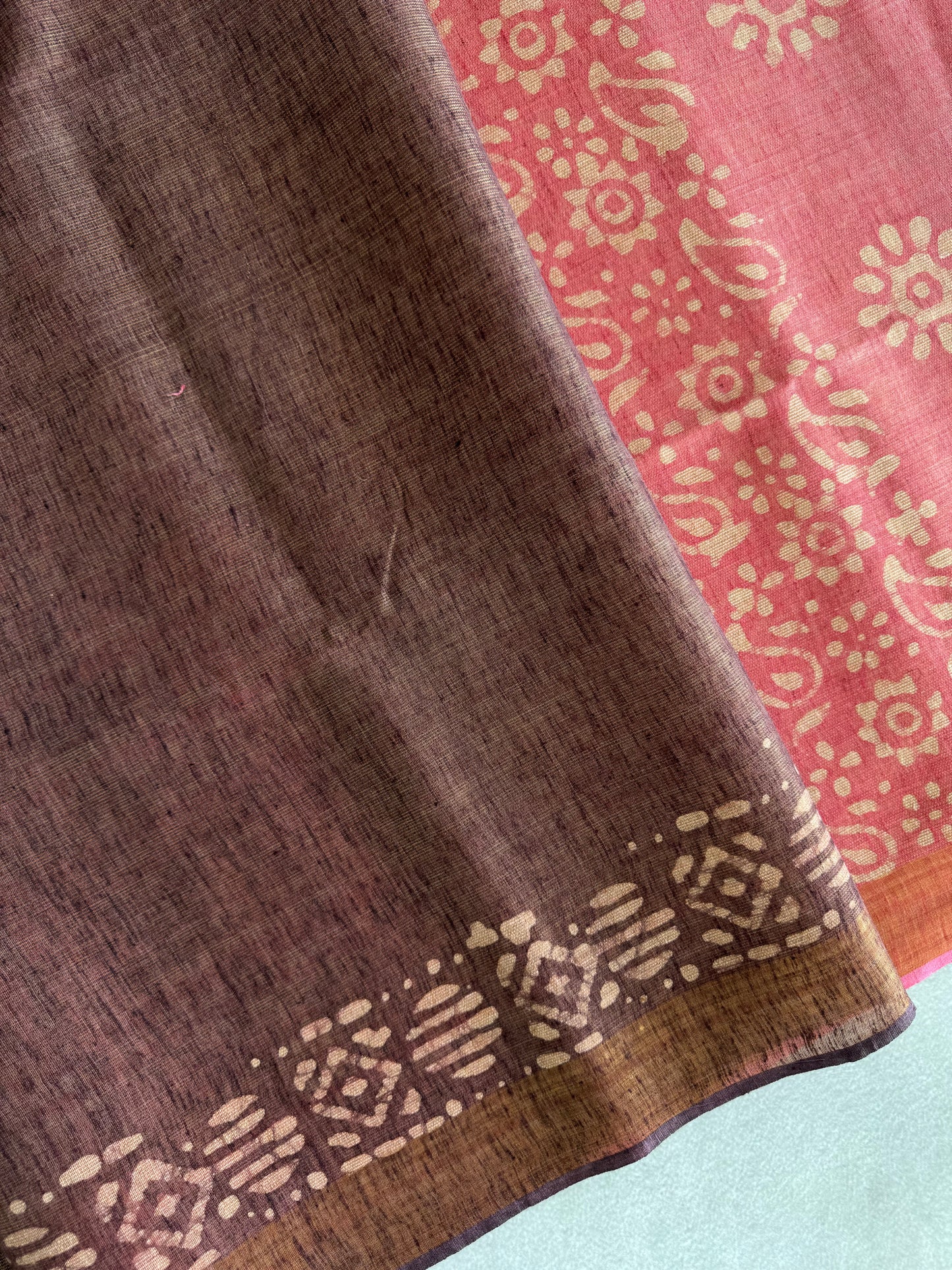 Batik Printed Tissue Cotton Saree