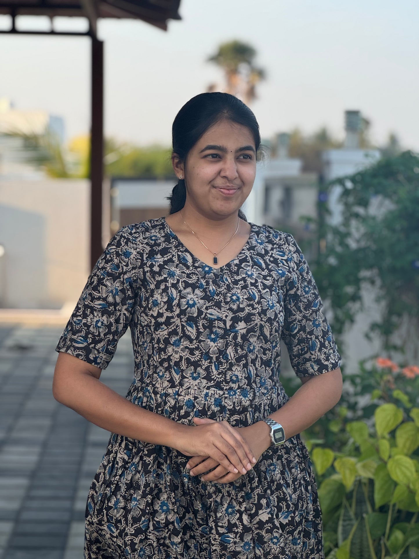 Black Kalamkari Cotton Maxi