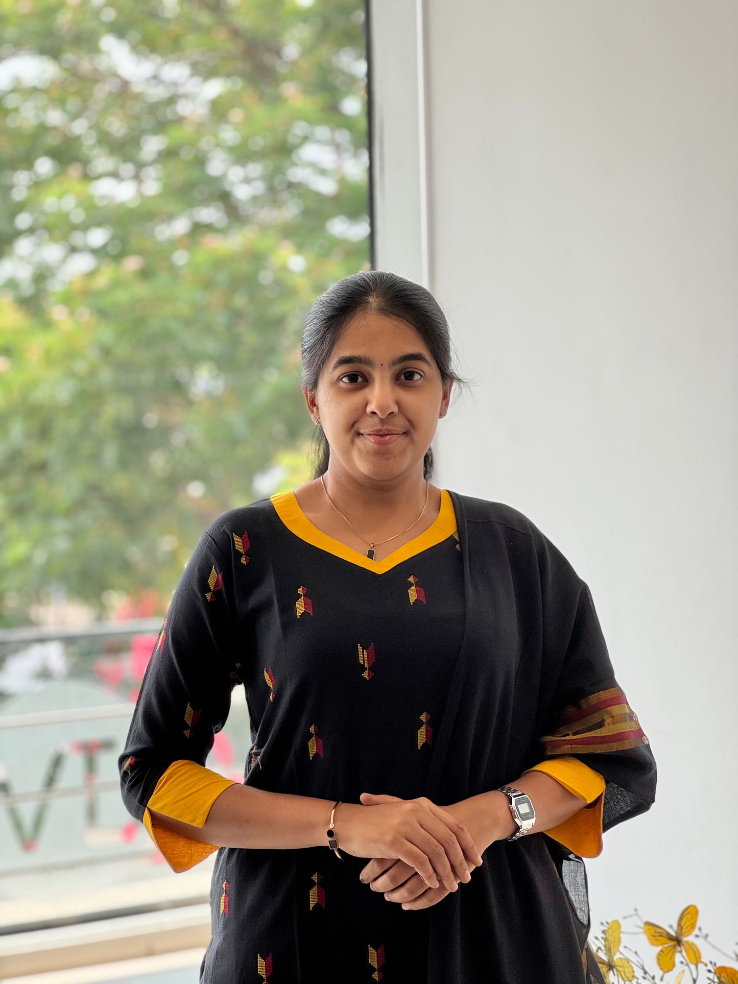 Midnight Black Handloom Cotton 3 Piece Set