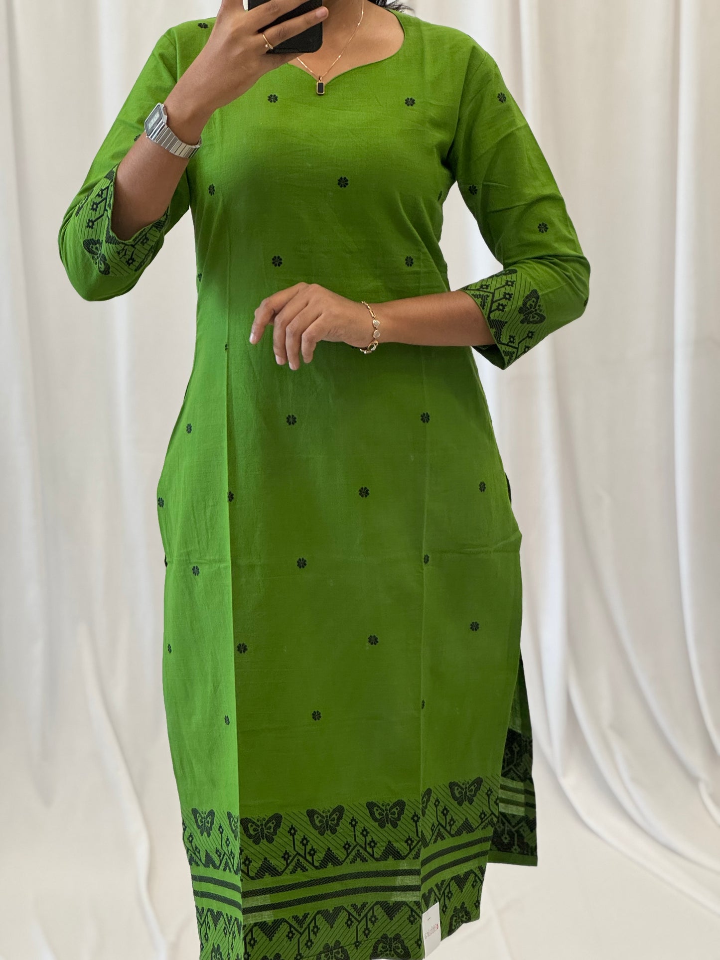 Cotton Woven Straight Kurti