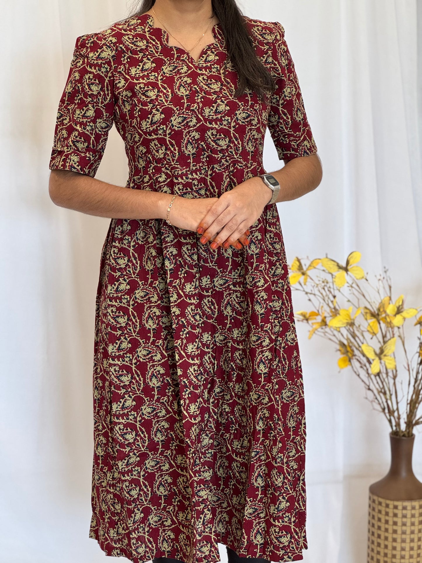 Kalamkari Cotton Umbrella Kurti