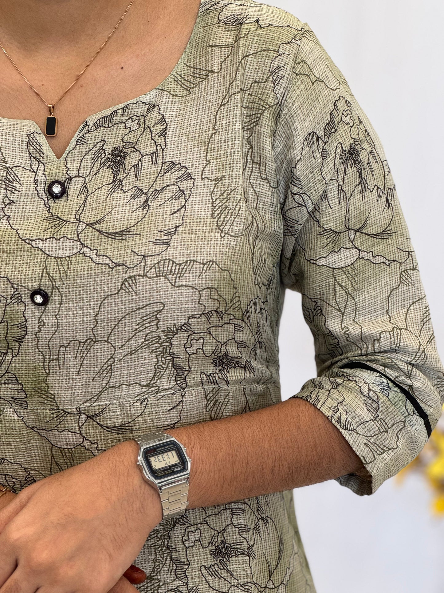 A Line Kota Kurti With Lining