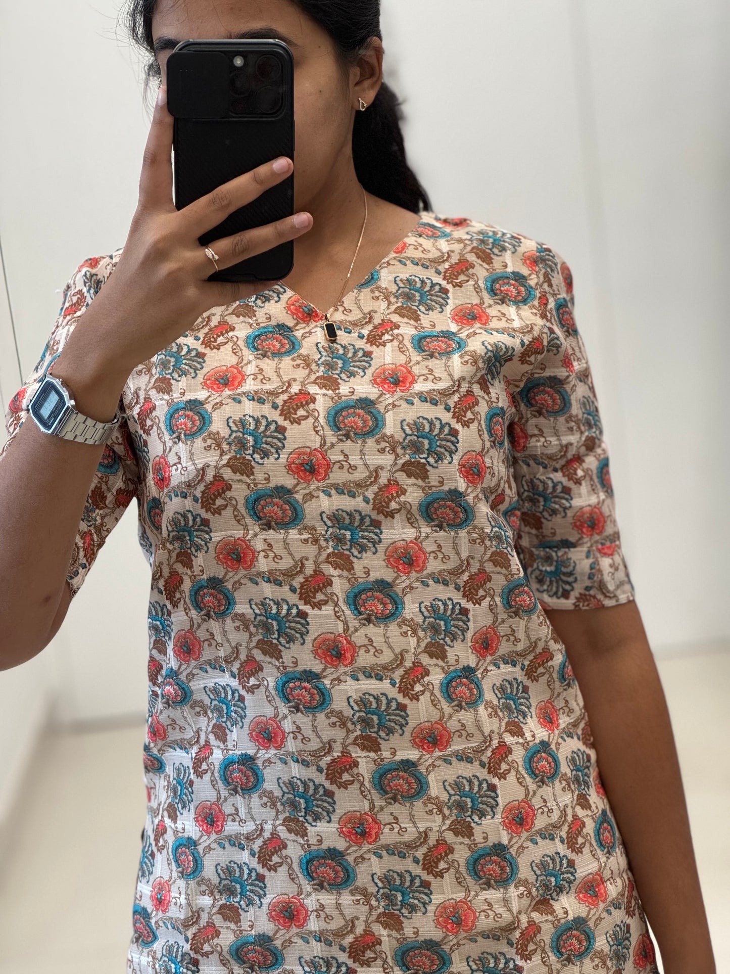 Linen Straight Kurti With Lining