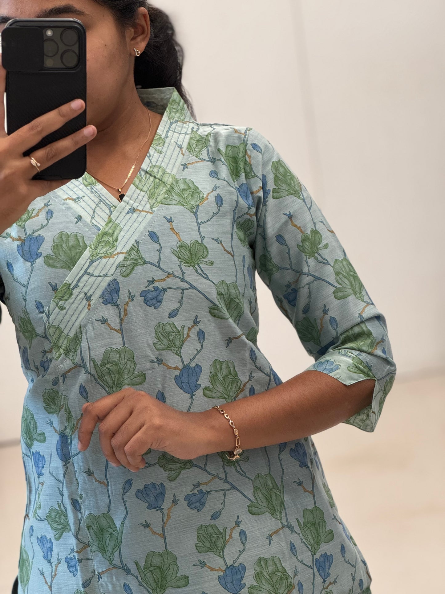 Chanderi Straight Kurti With Lining