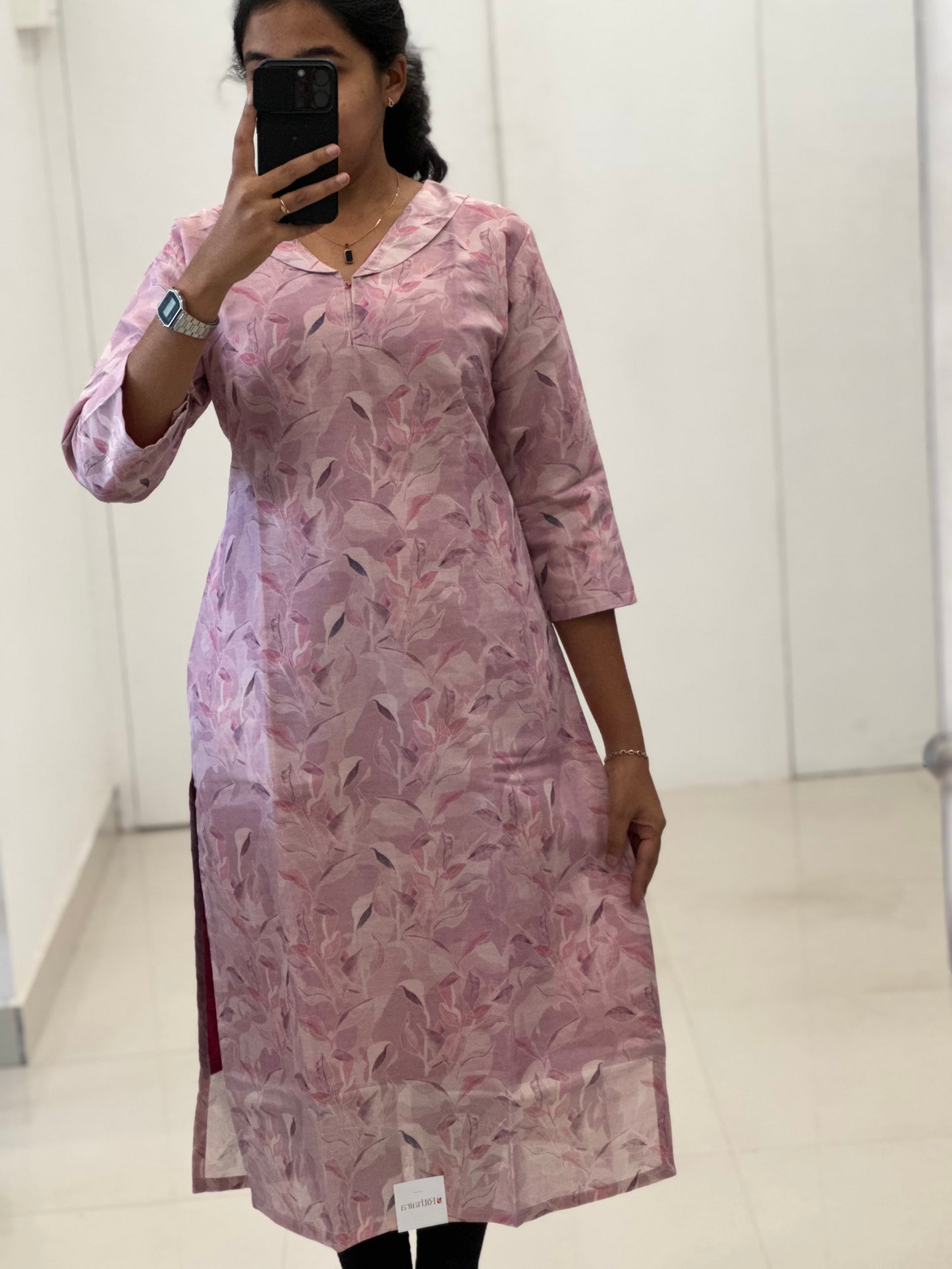 Tissue Straight Kurti With Lining