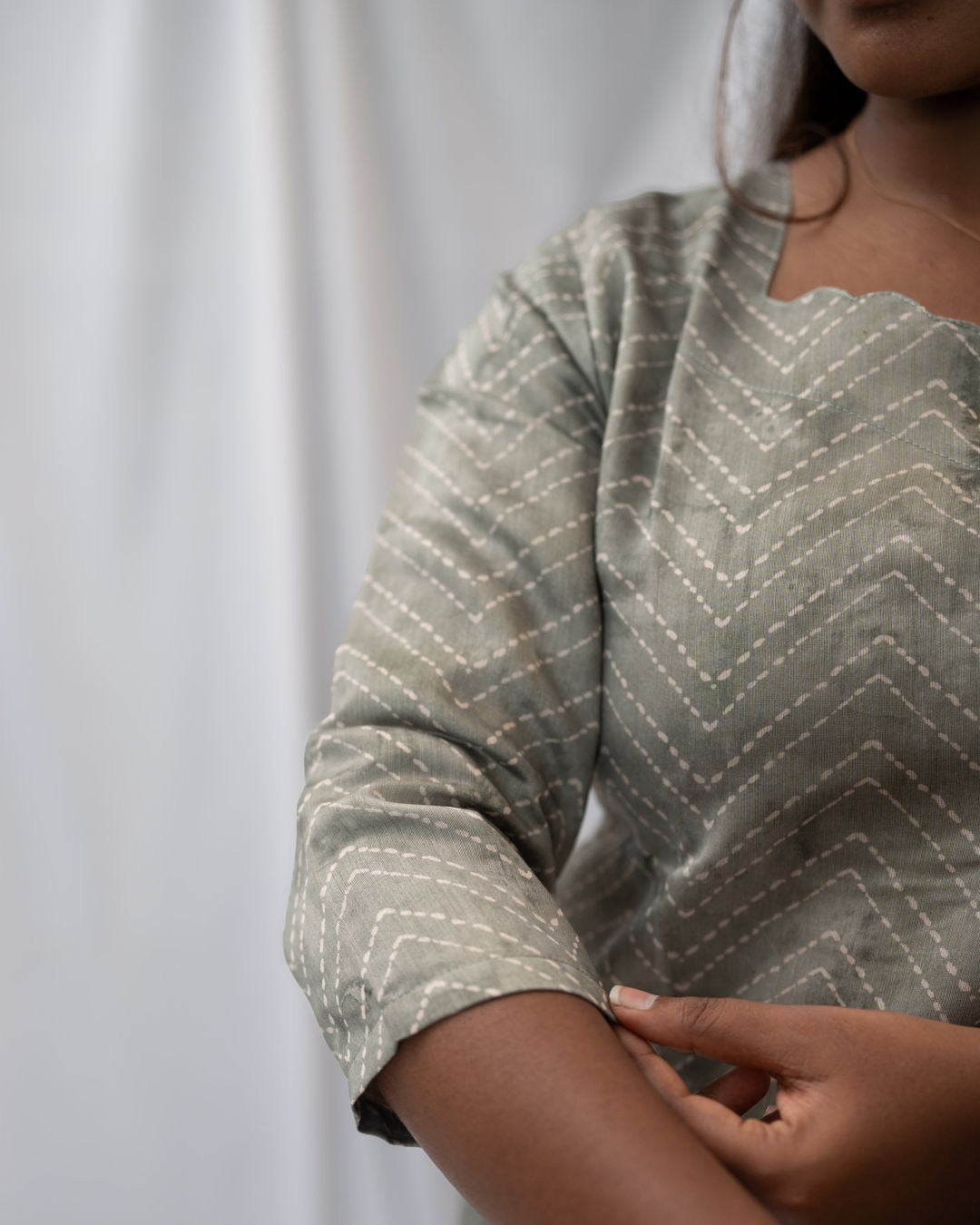 Muslin Chanderi 3-Piece Set With Pockets