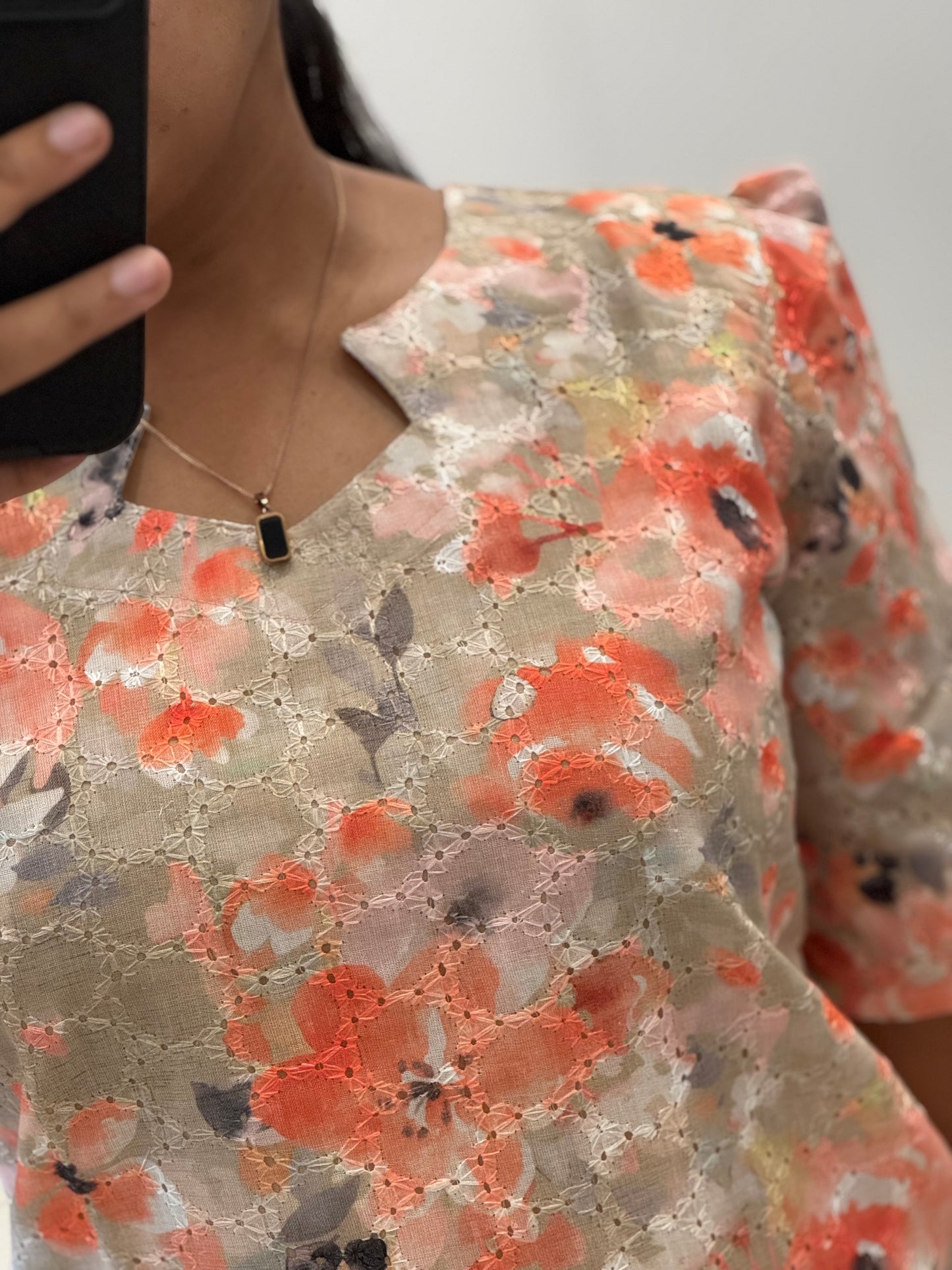 Hakoba Cotton Straight Kurti With Lining