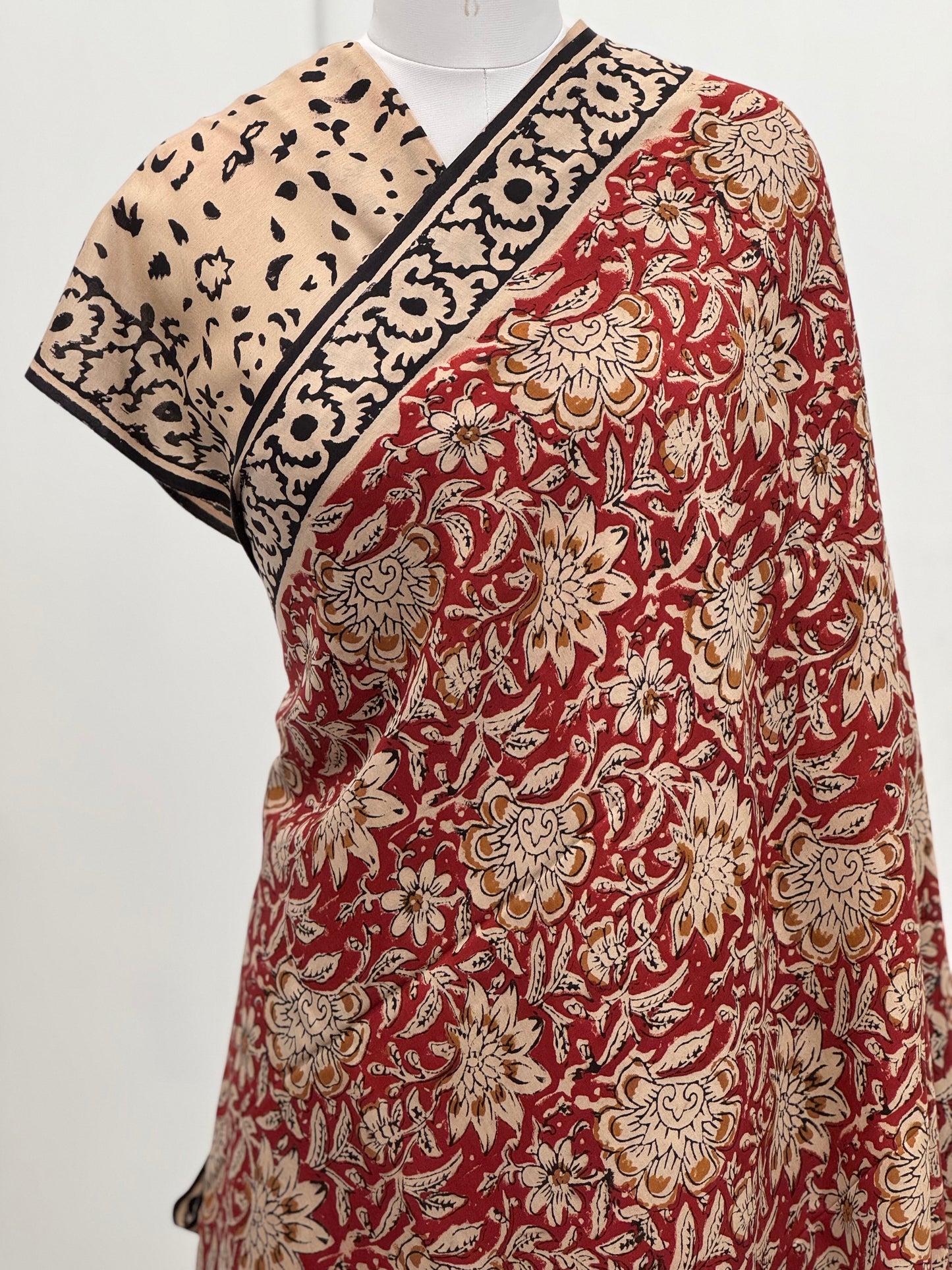 Pure Hand block printed Modal Silk Saree
