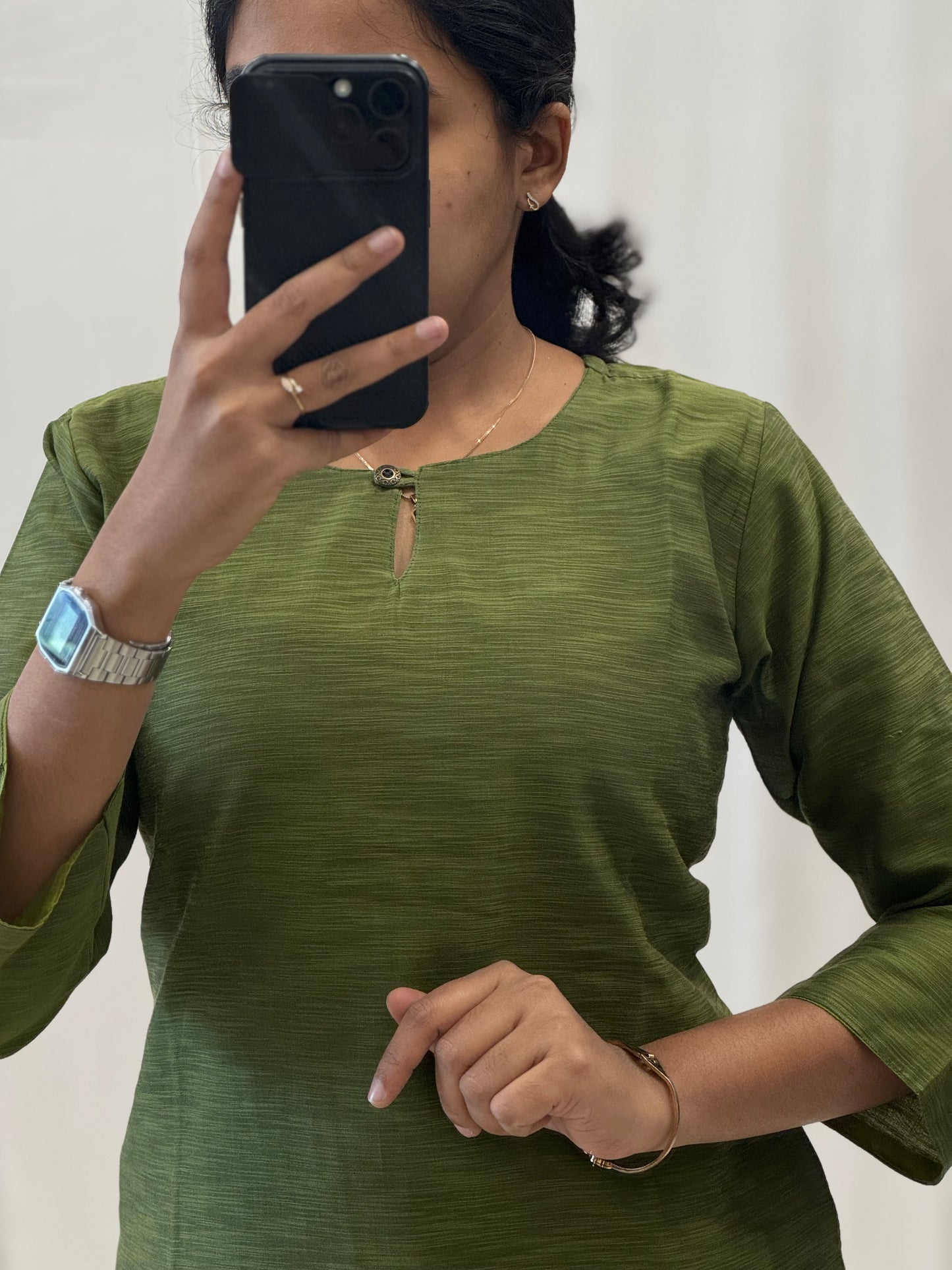 Chanderi Cotton Straight Kurti