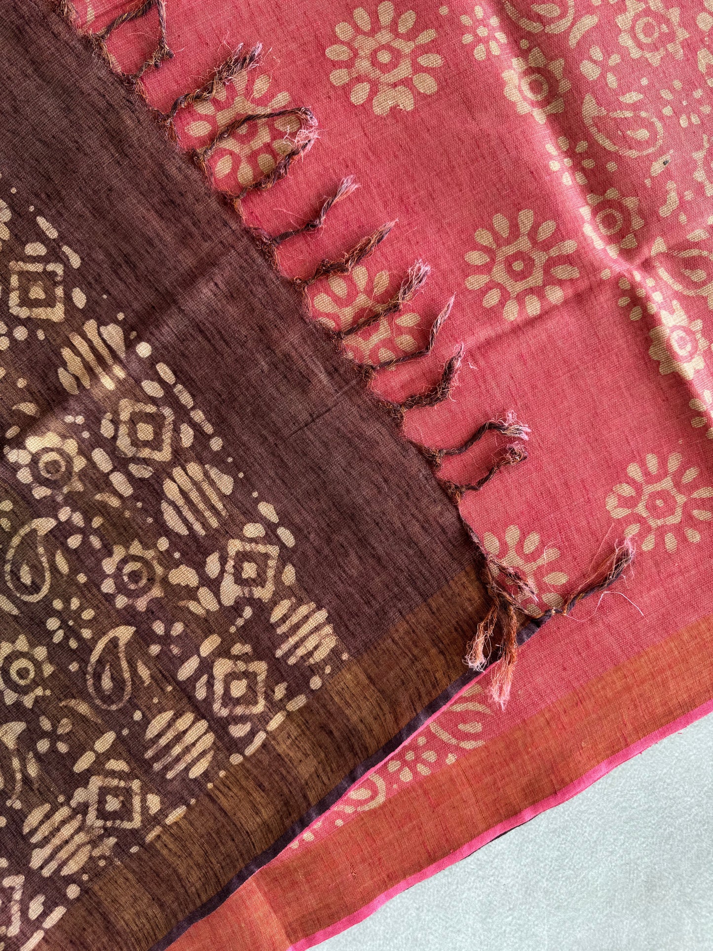 Batik Printed Tissue Cotton Saree