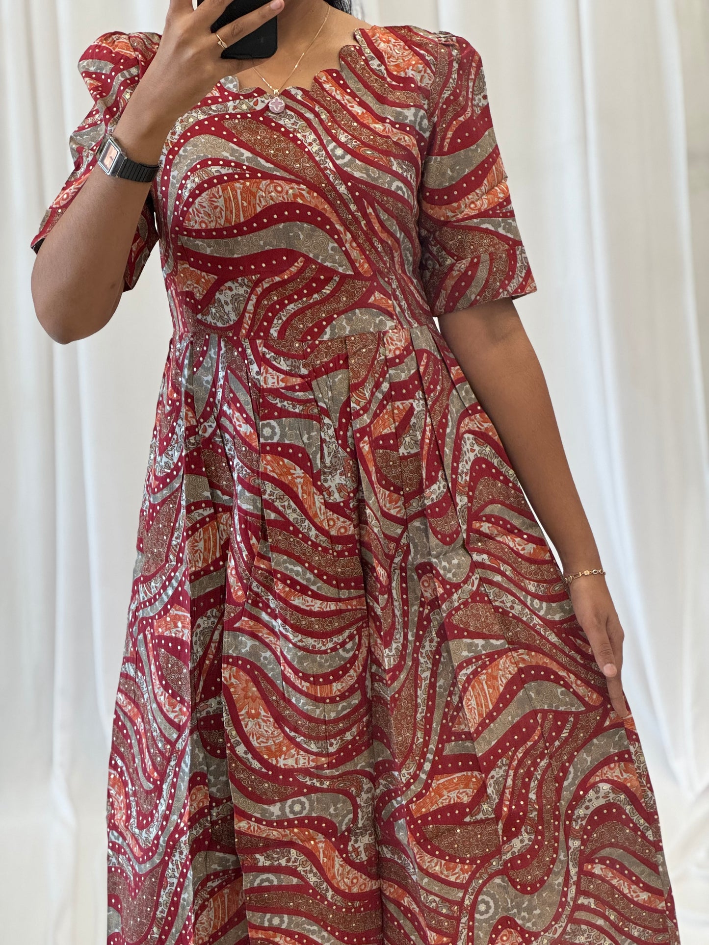Modal Chanderi Umbrella Kurti