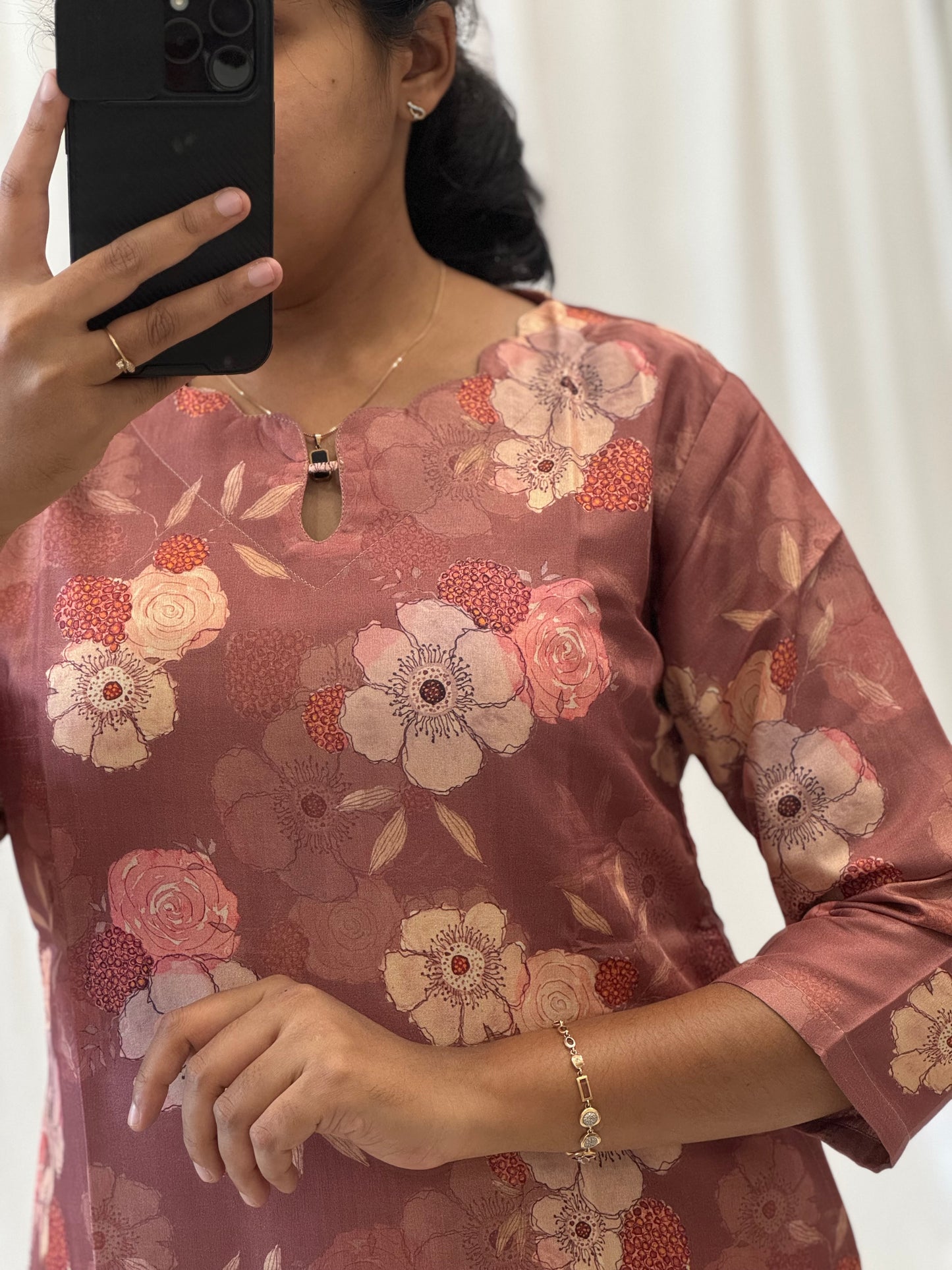 Muslin Chanderi Straight Kurti