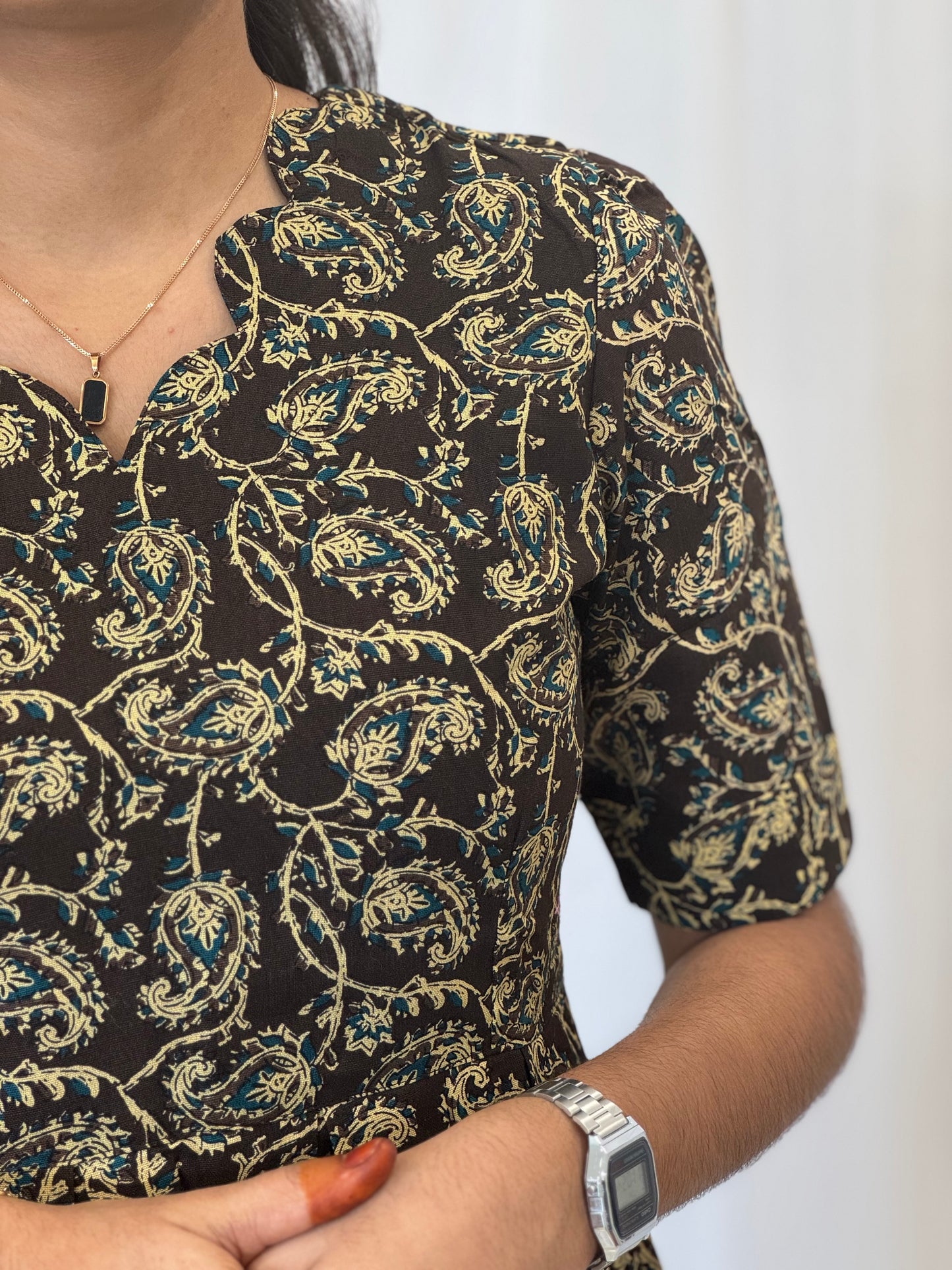 Kalamkari Cotton Umbrella Kurti