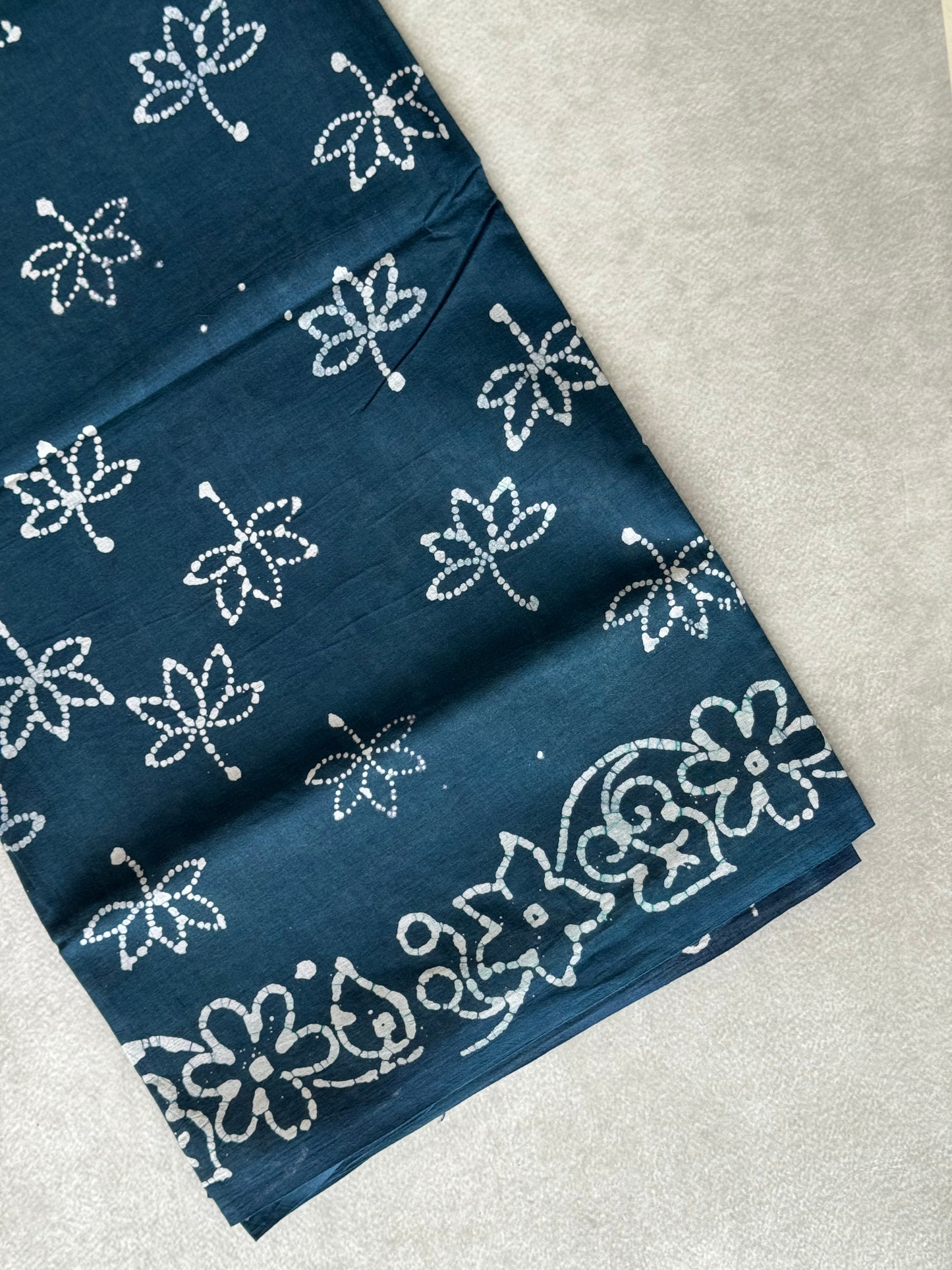 Block Printed Sungudi Saree