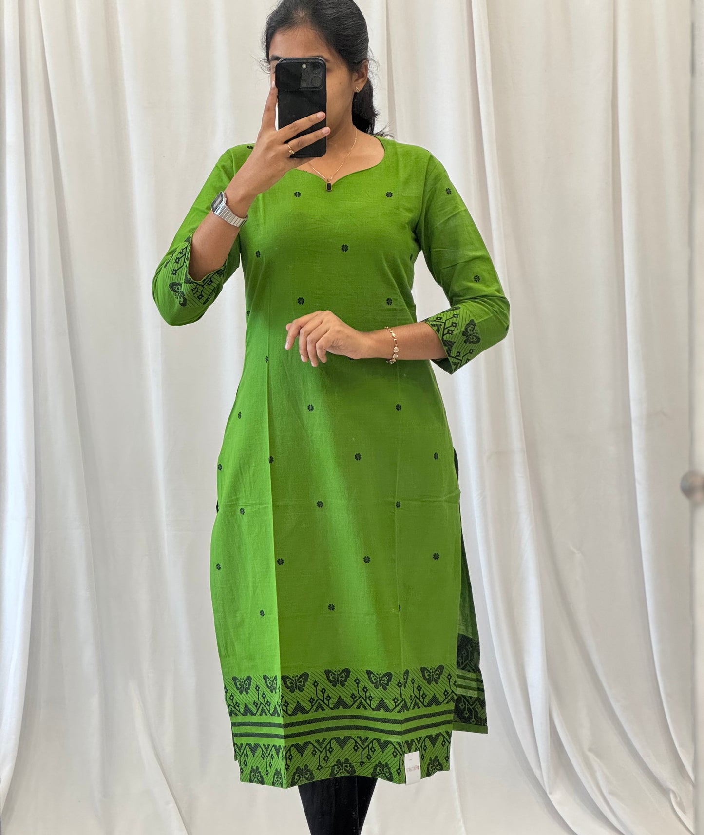 Cotton Woven Straight Kurti