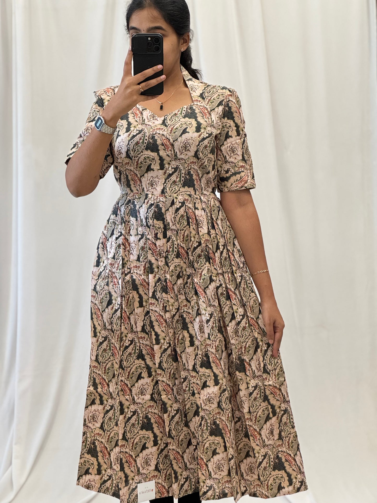Maheshwari Cotton Umbrella Kurti With Back knot