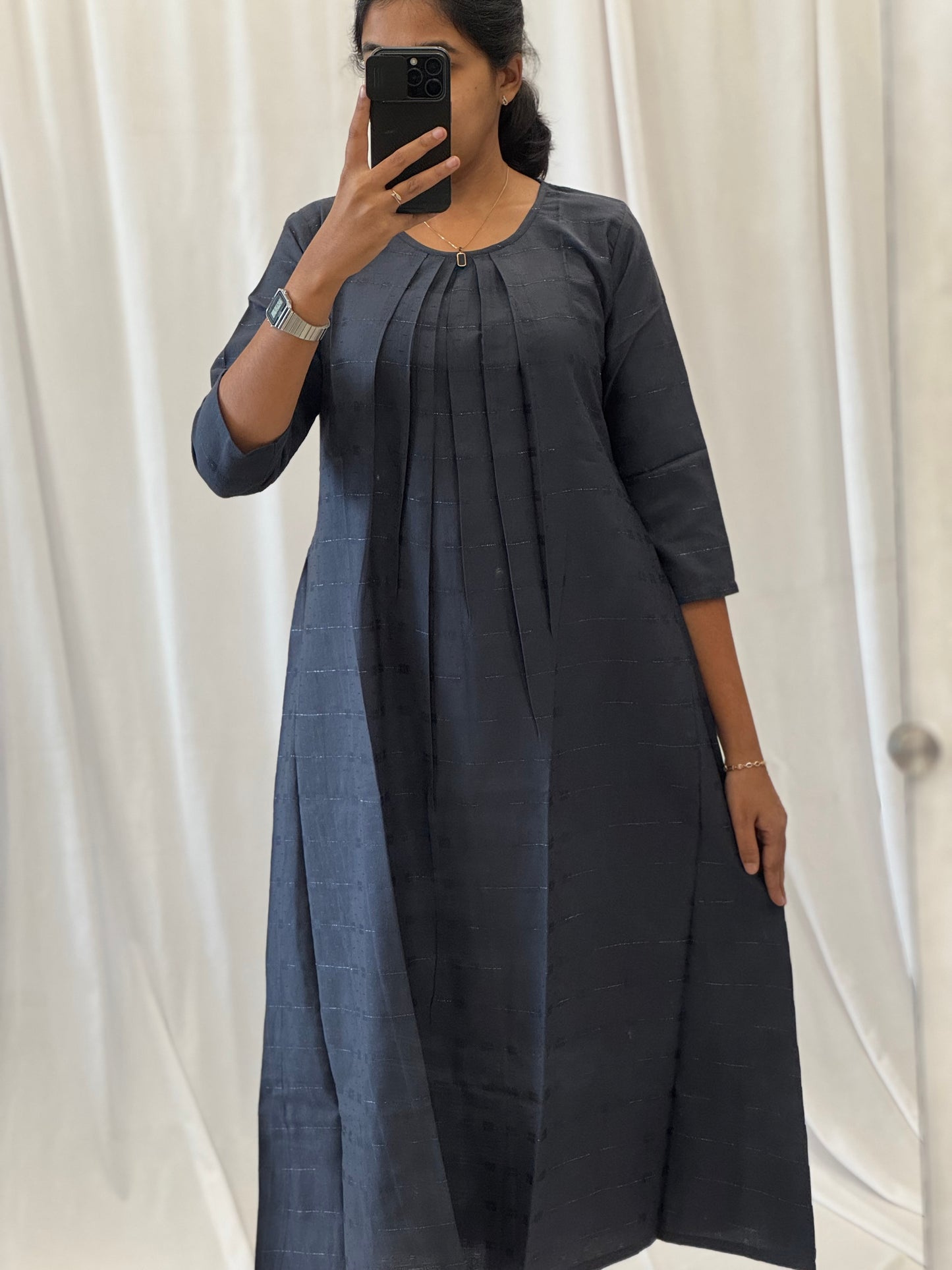 Pintuck patterned A Line Kurti