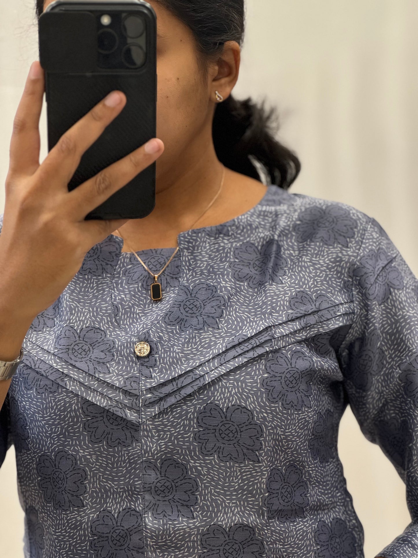 Chanderi Cotton Straight Kurti