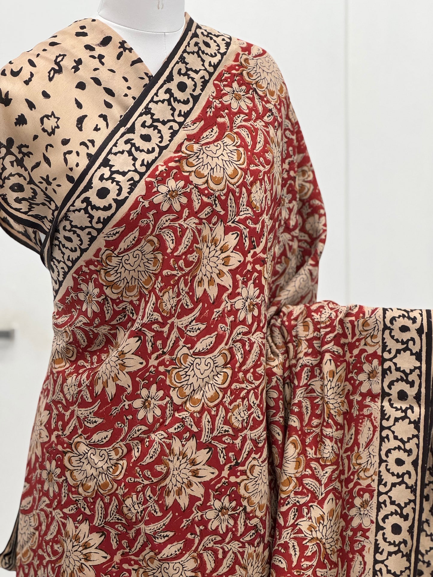 Pure Hand block printed Modal Silk Saree