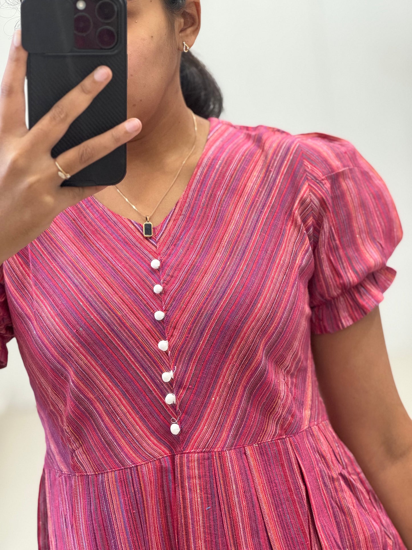 Cotton Pompom Umbrella Kurti
