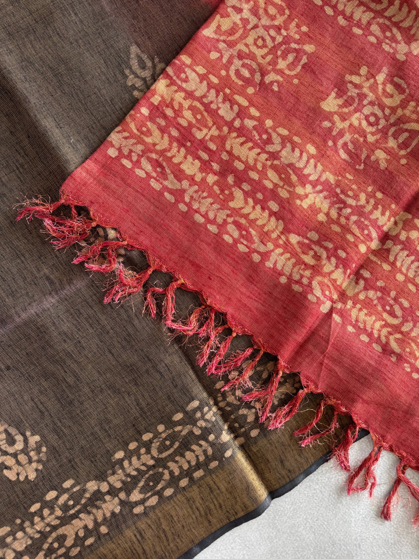 Batik Printed Tissue Cotton Saree