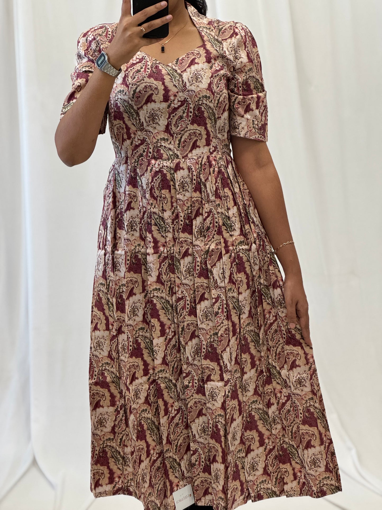 Maheshwari Cotton Umbrella Kurti With Back knot