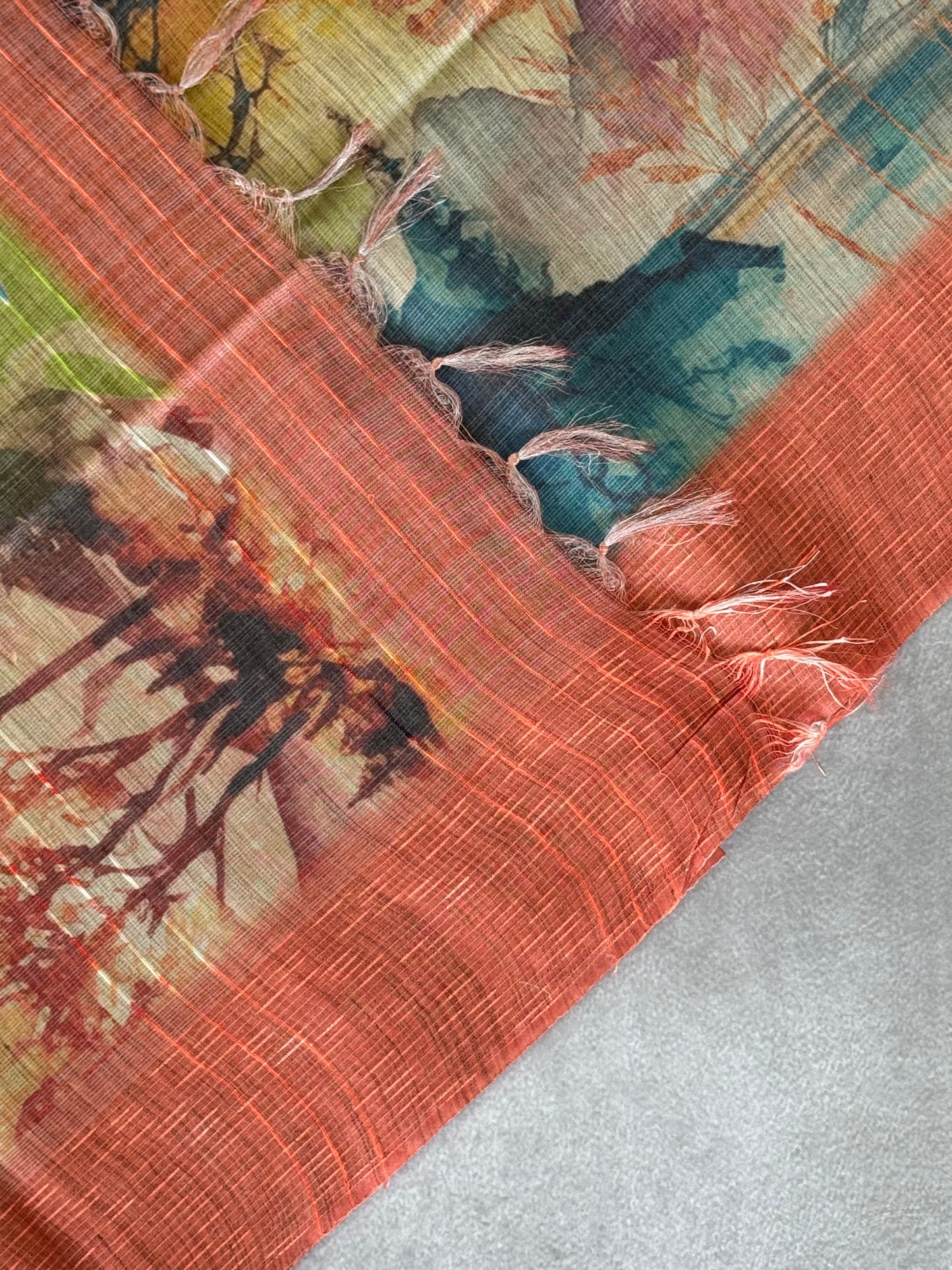 Castle Printed Cotton Tissue Saree