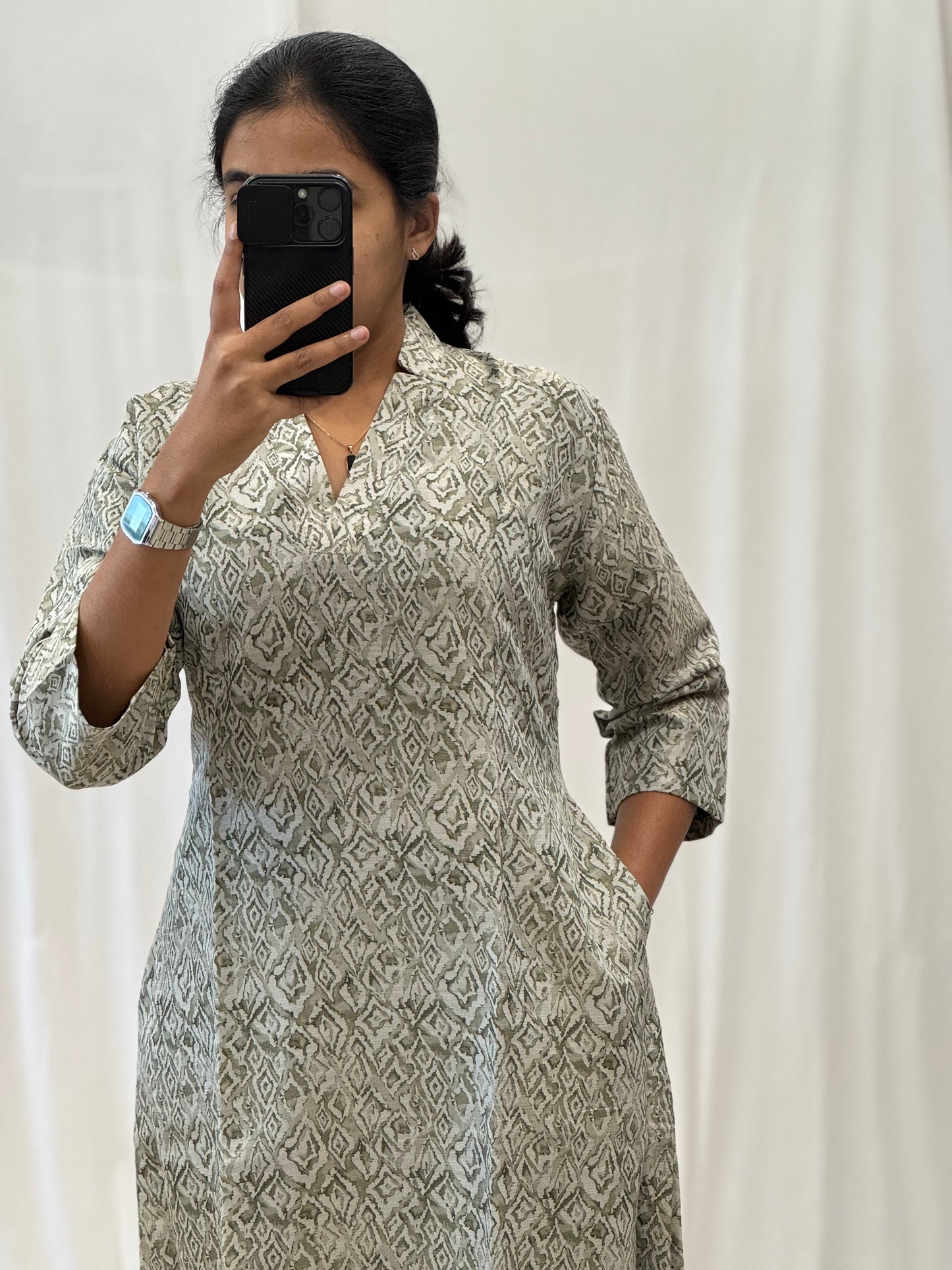 Tissue Chanderi Straight Kurti