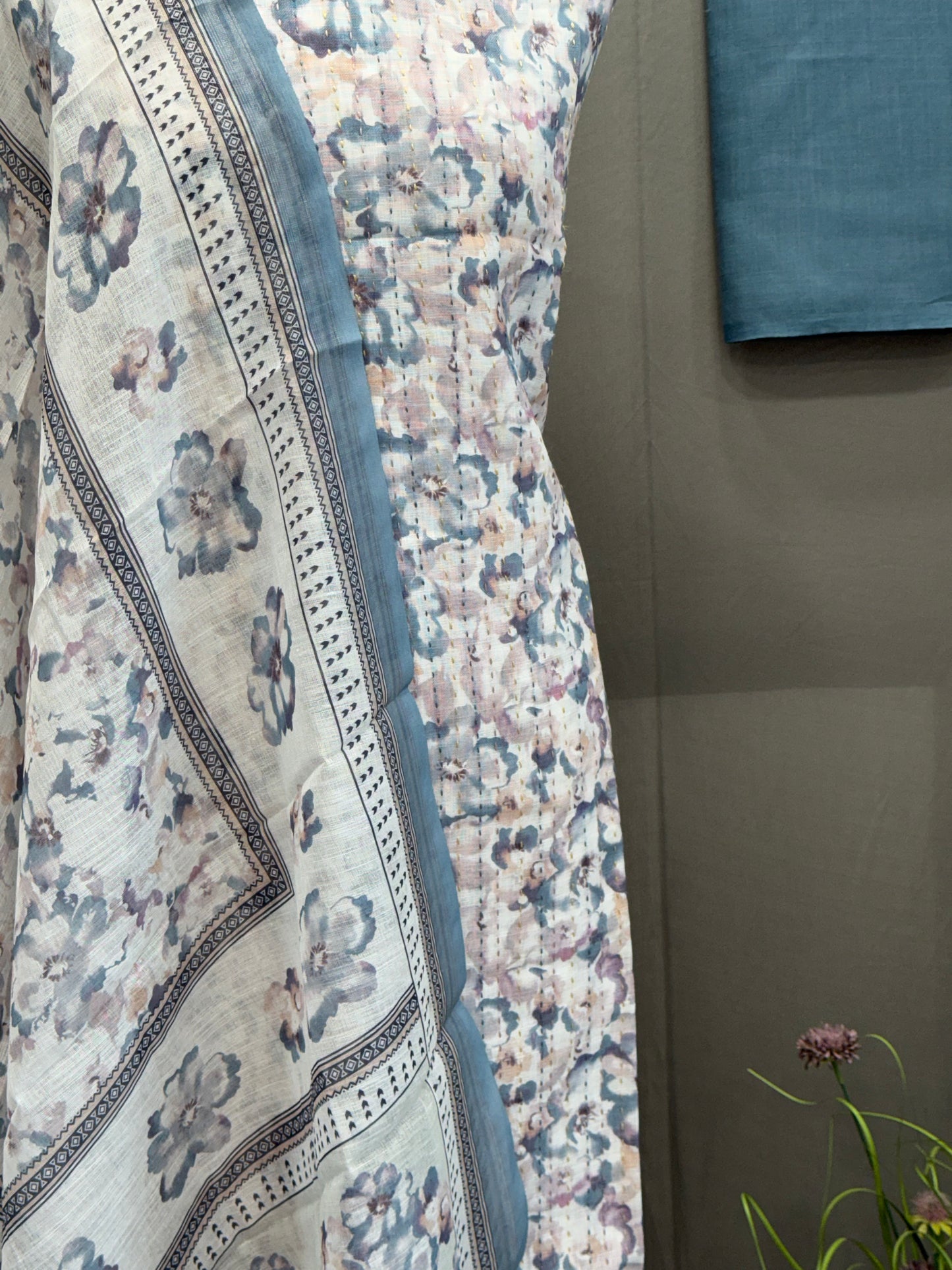 Lilen Digital Printed Unstitched Suit with Kantha Work