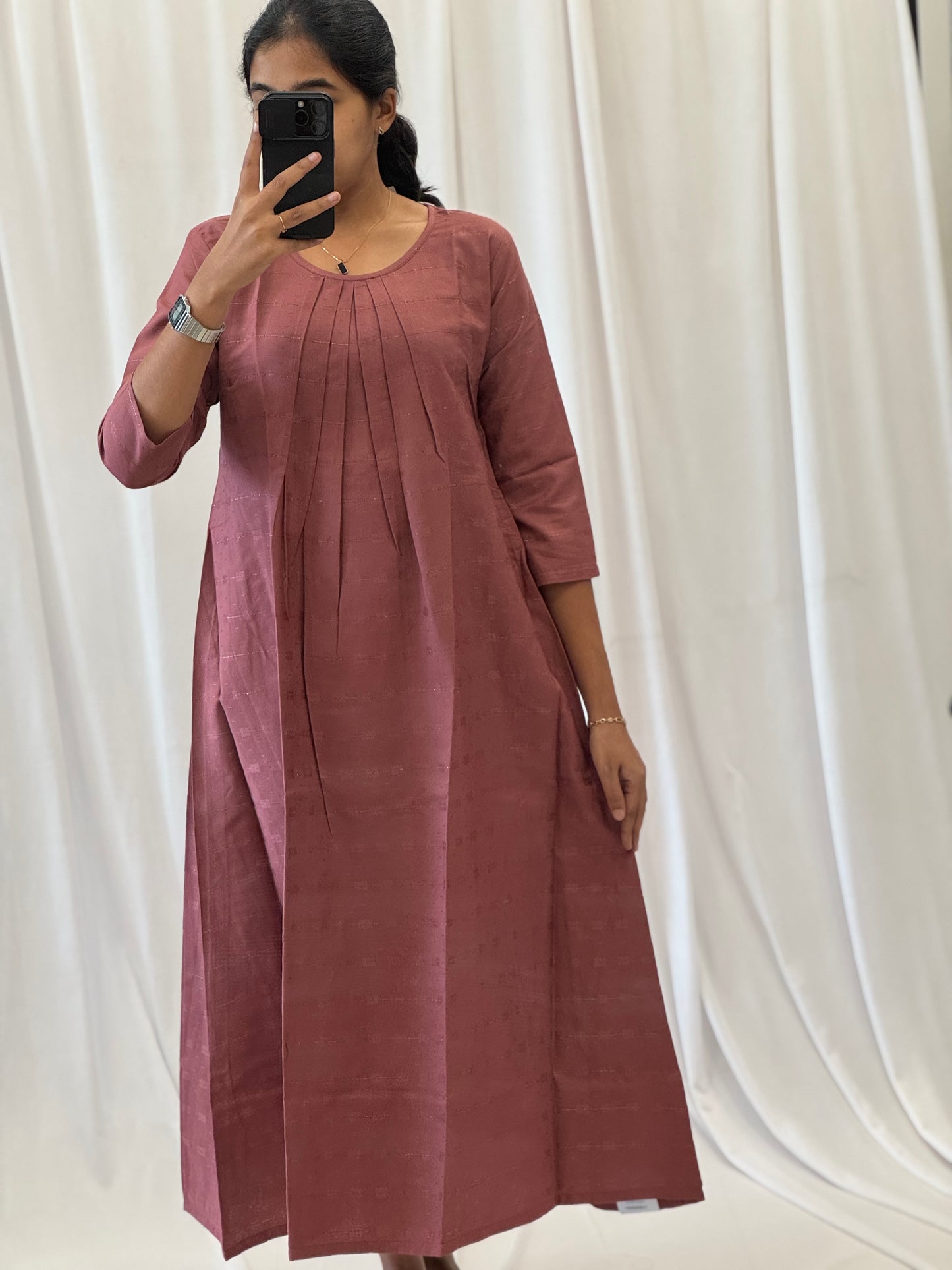 Pintuck patterned A Line Kurti