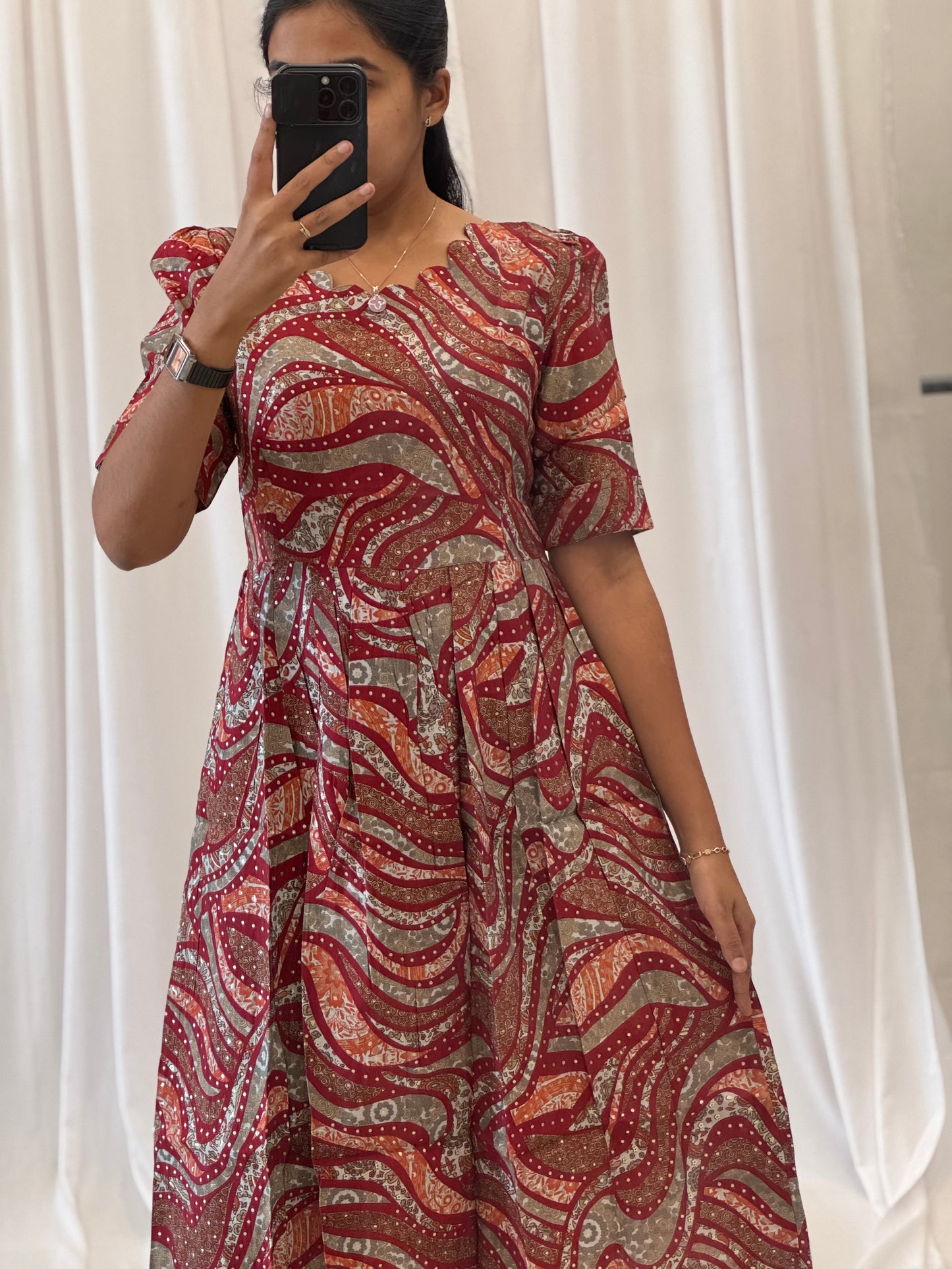 Modal Chanderi Umbrella Kurti