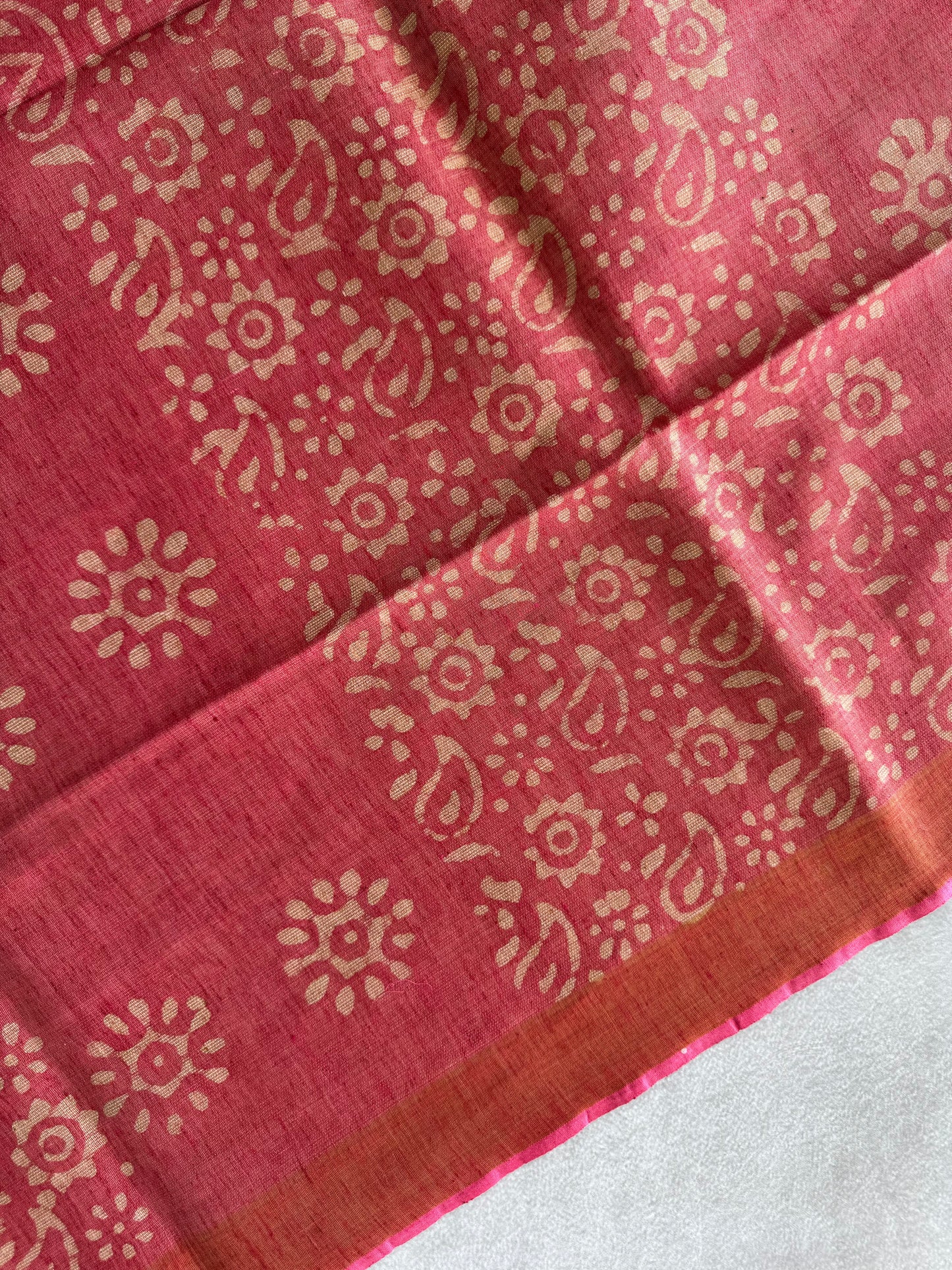 Batik Printed Tissue Cotton Saree