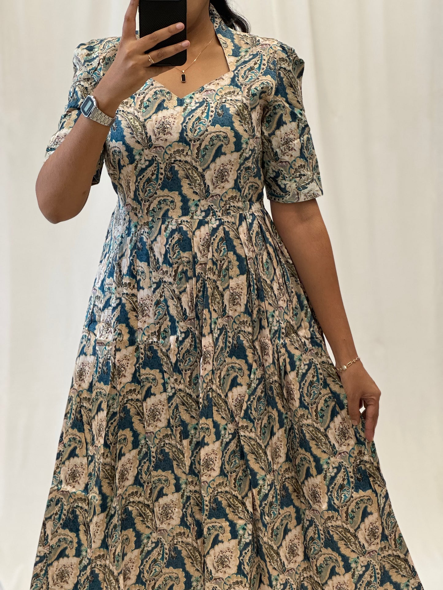 Maheshwari Cotton Umbrella Kurti With Back knot