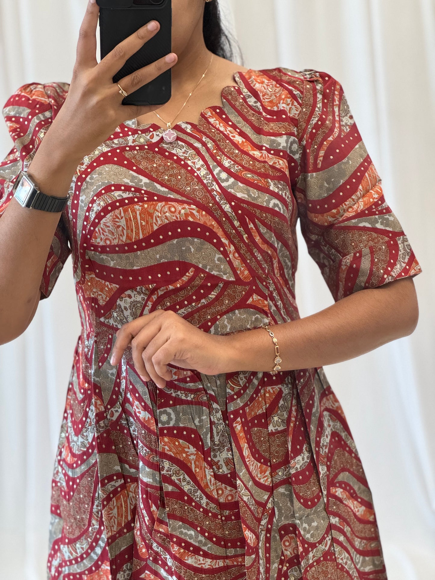 Modal Chanderi Umbrella Kurti