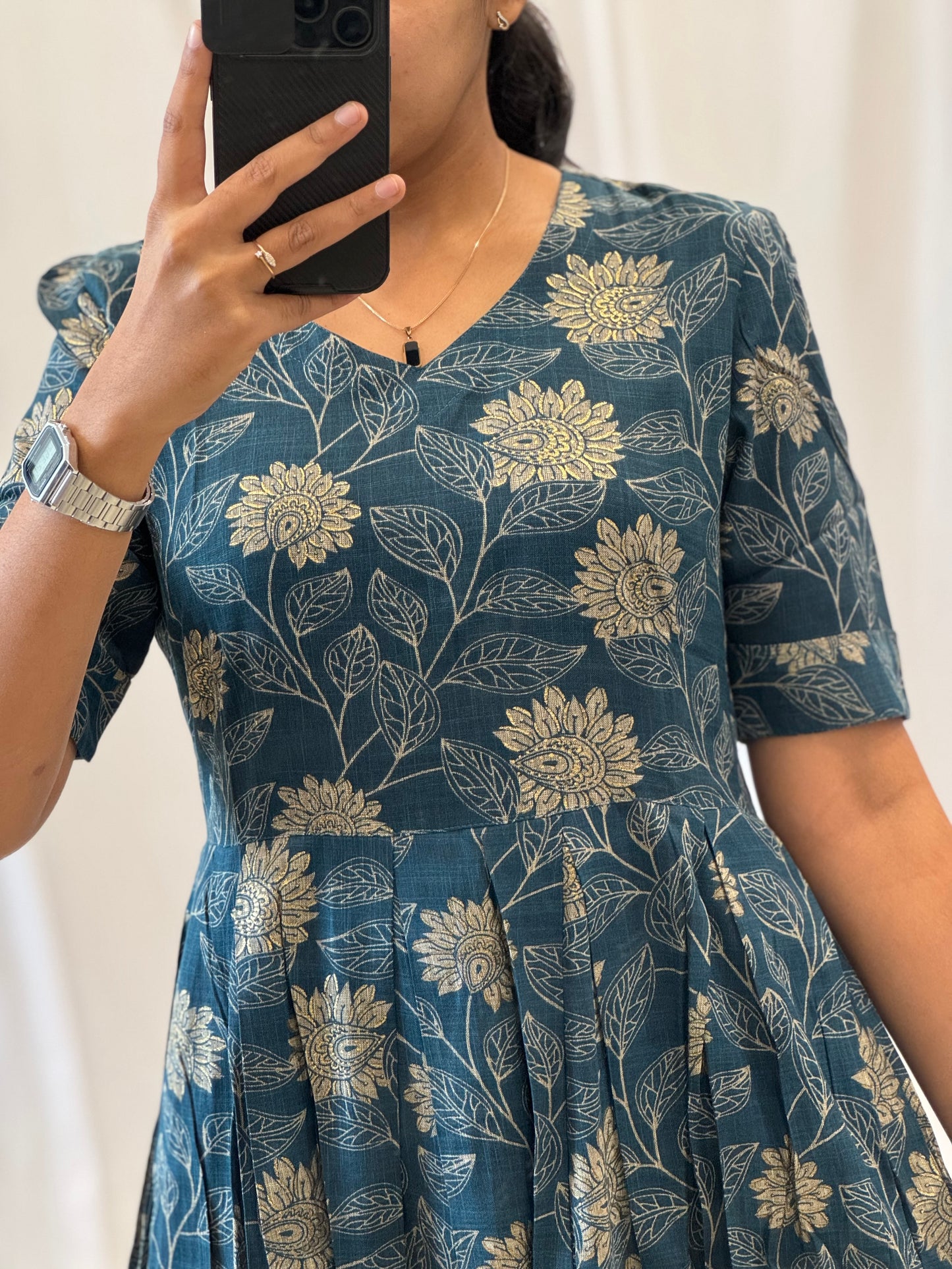 Foil Printed Rayon Umbrella Kurti