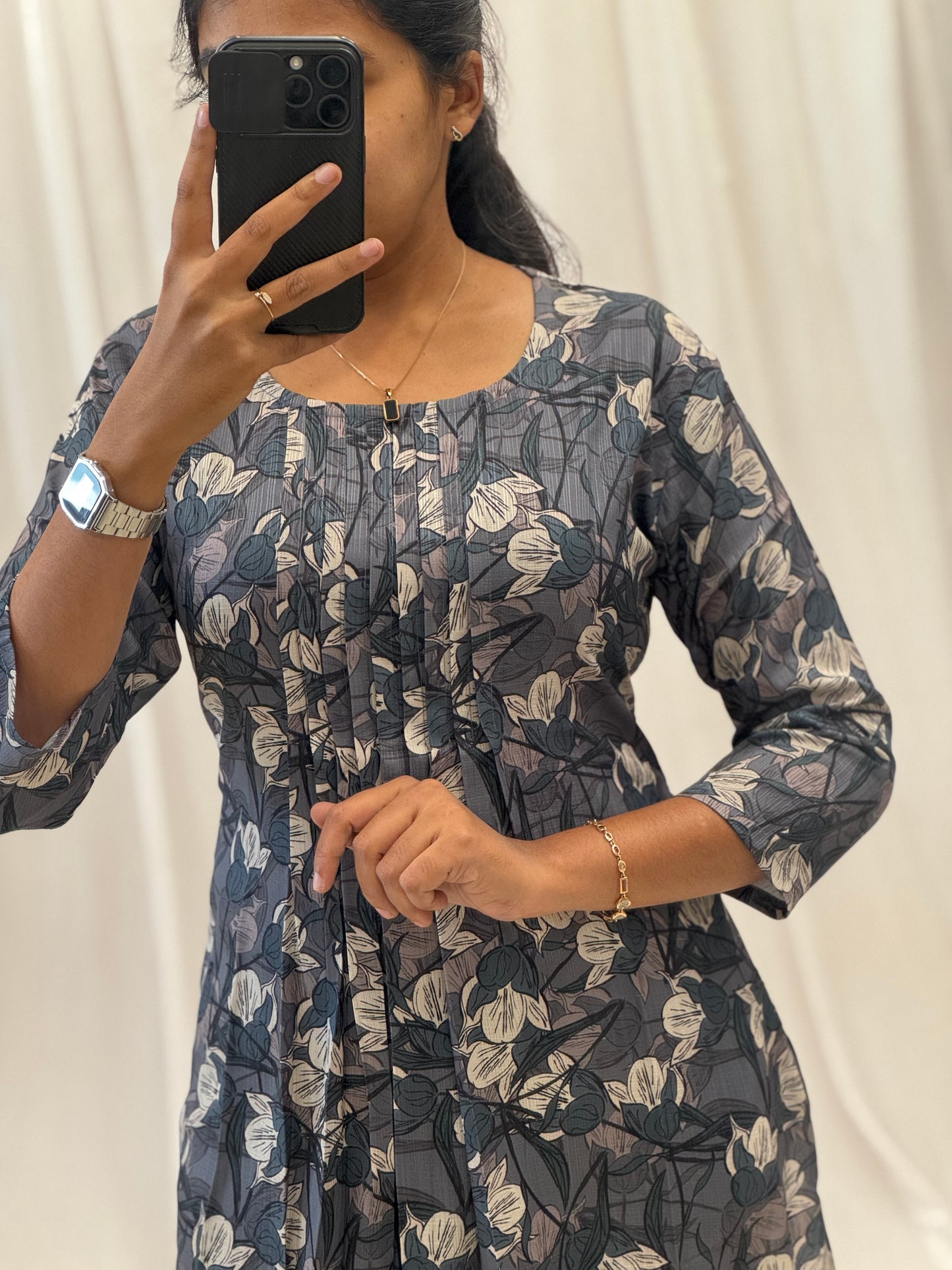 Turkey Rayon Straight Kurti with pintucks