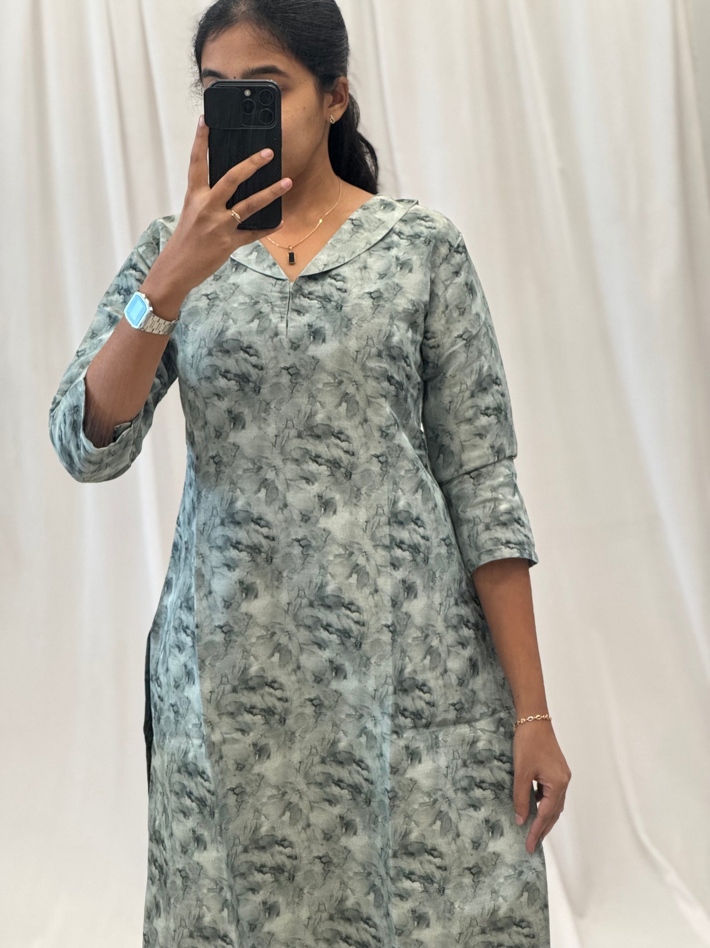 Marble printed tissue Kurti with Lining