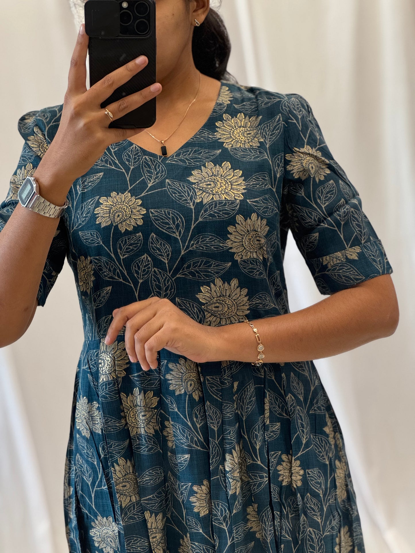 Foil Printed Rayon Umbrella Kurti