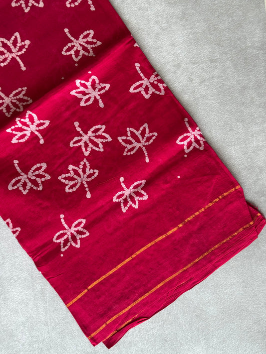Block Printed Sungudi Saree