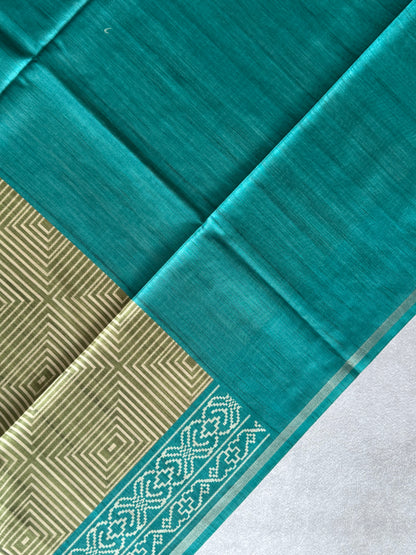 Geometric Printed Semi Tusser Saree