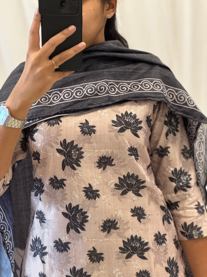 Embroidered Chanderi 3-Piece Set