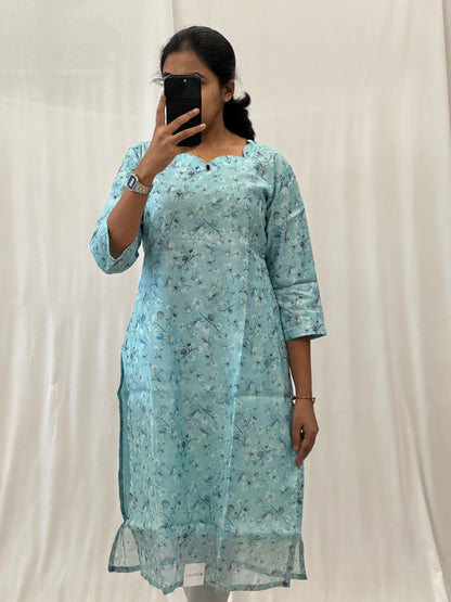 Soft Organza Straight Kurti