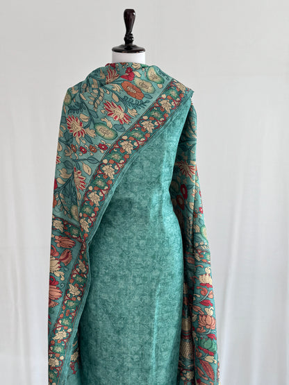 Ghicha Tussar Silk Suit with Kalamkari Dupatta