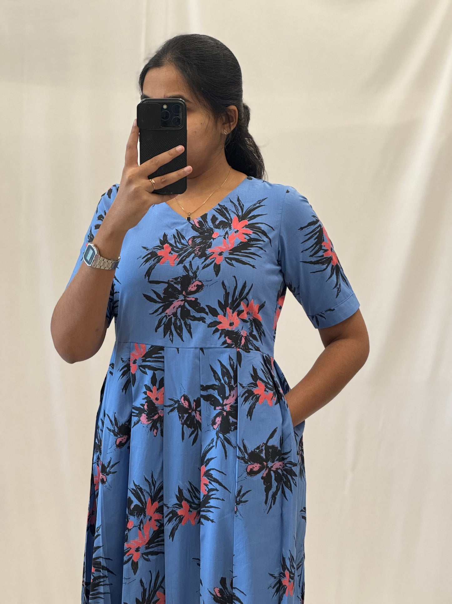 Lustrous Blue Viscose Maxi