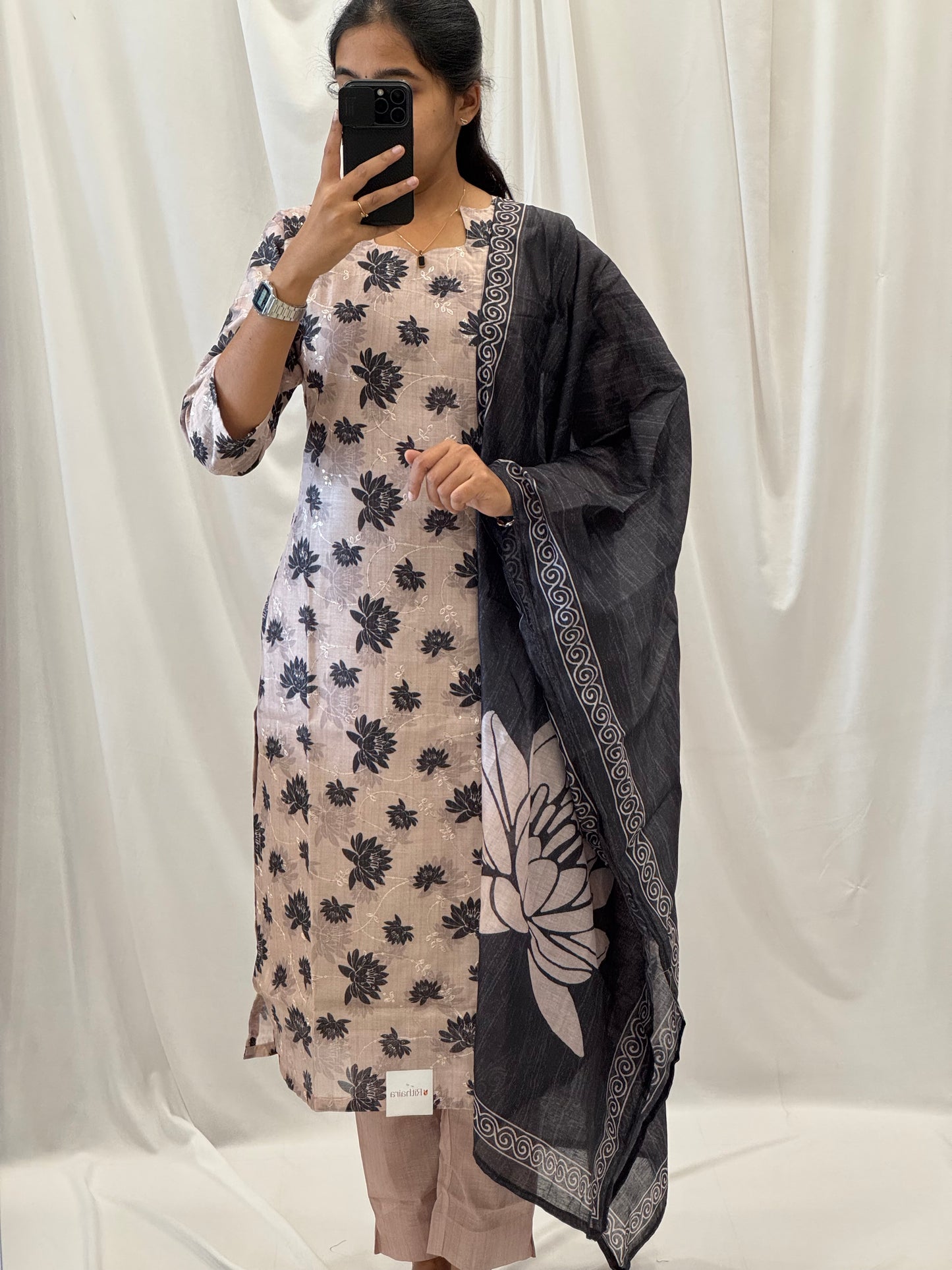 Embroidered Chanderi 3-Piece Set