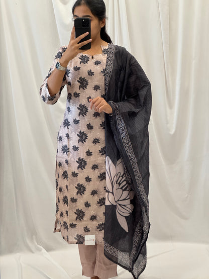 Embroidered Chanderi 3-Piece Set