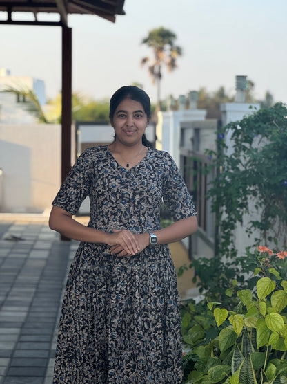 Black Kalamkari Cotton Maxi