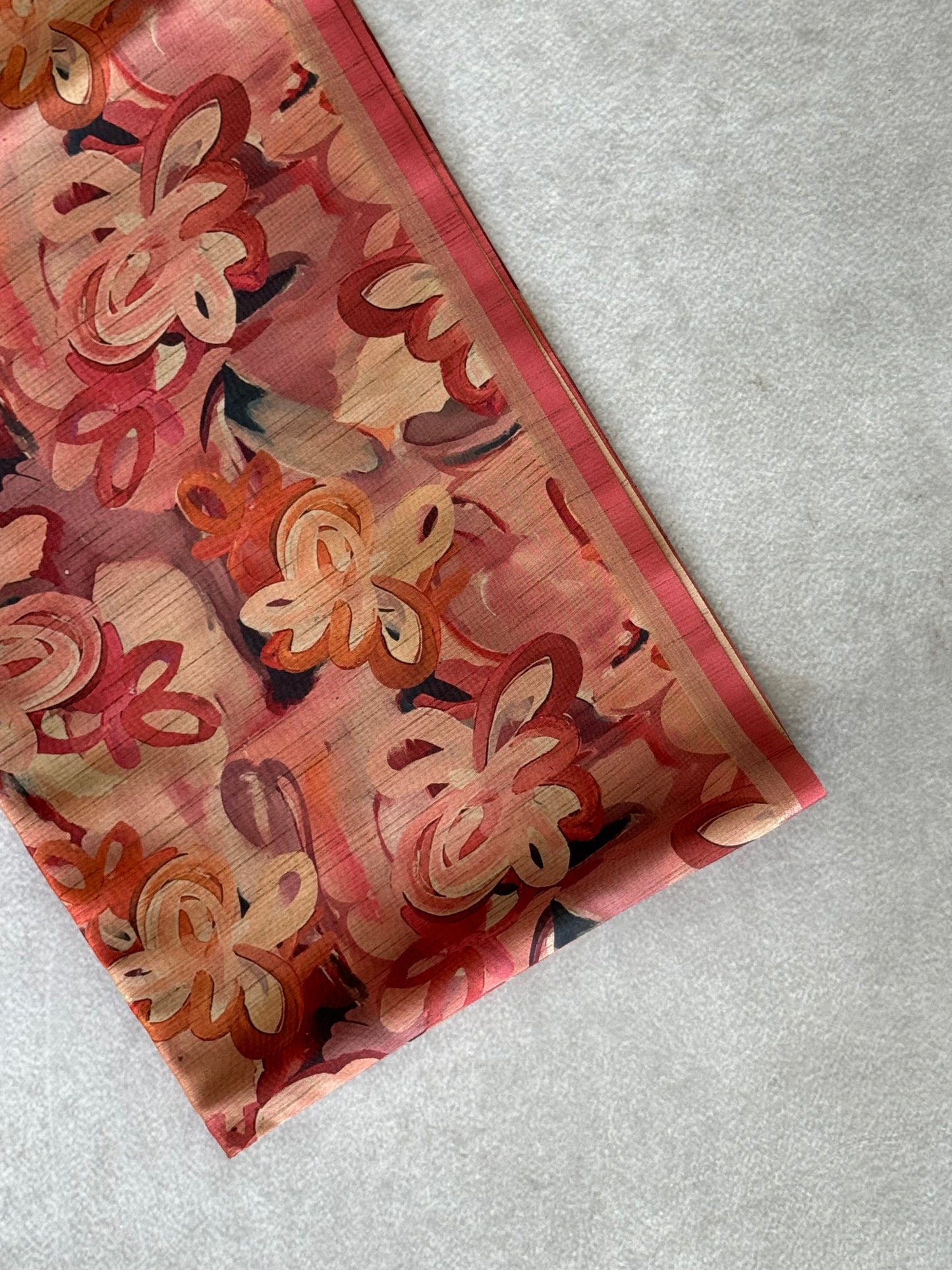 Brush Paint Printed Tissue Chanderi Saree